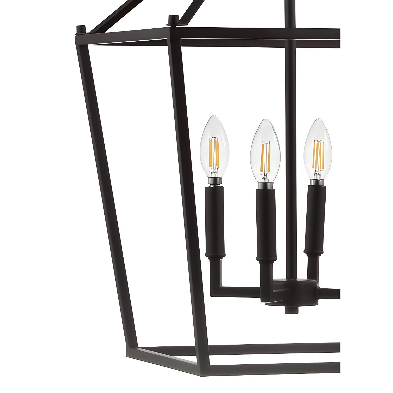 Pagoda 12" 4-Bulb Lantern Metal LED Pendant, Oil Rubbed Bronze