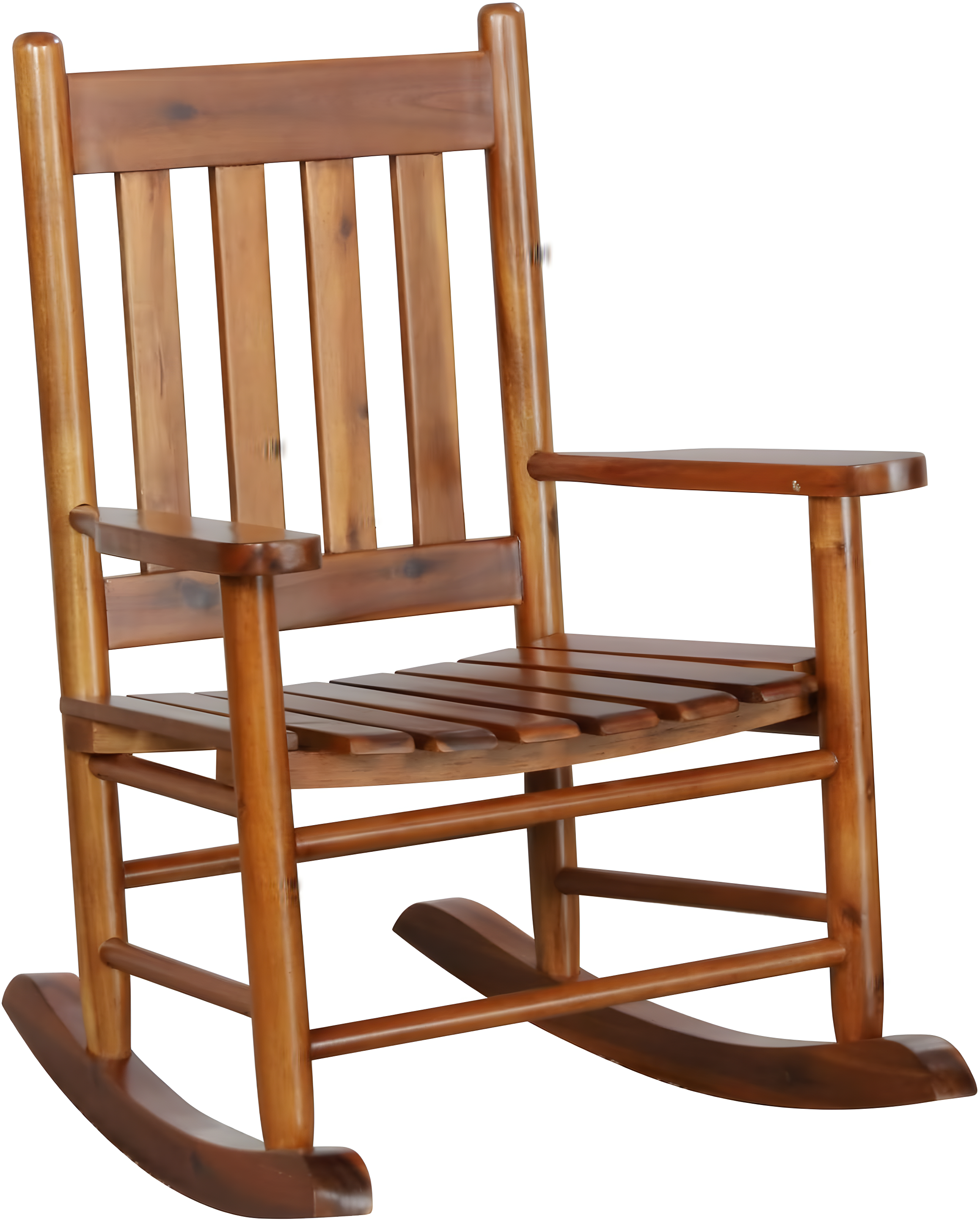 Annie Solid Wood Slat Back Youth Rocking Accent Chair Golden Brown - Coaster: For Children's Bedroom or Patio