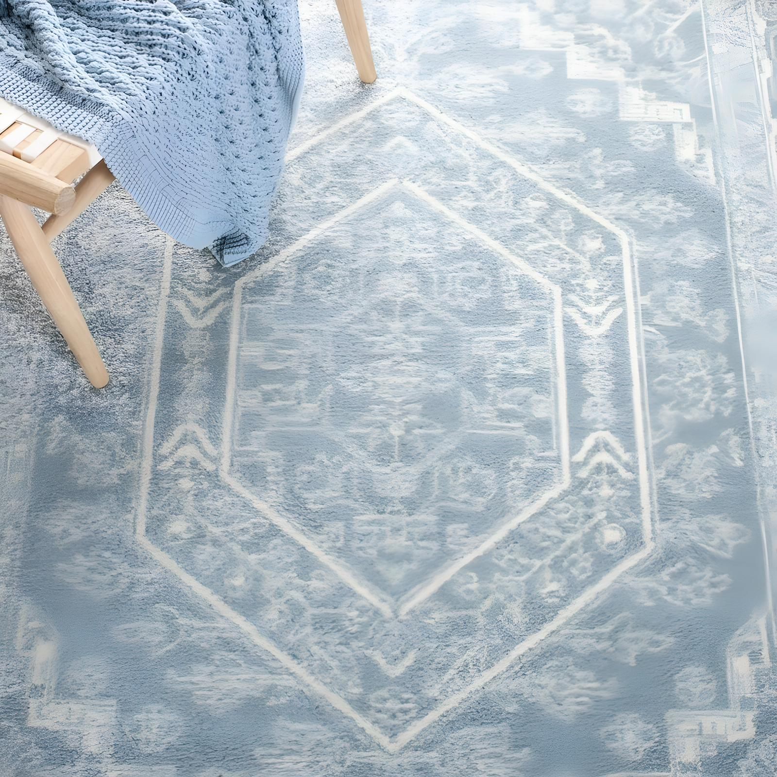 Adirondack ADR108 Power Loomed Area Rug - Slate/Ivory - 6'x6' - Safavieh.