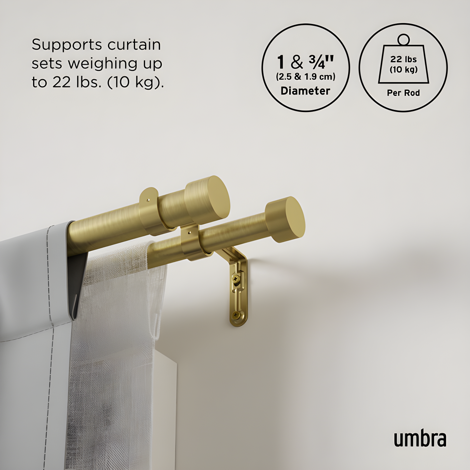 Cappa Drapery Solutions Double Curtain Rod