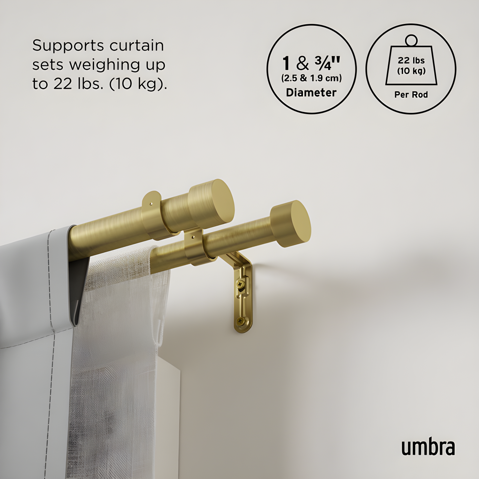 Cappa Drapery Solutions Double Curtain Rod