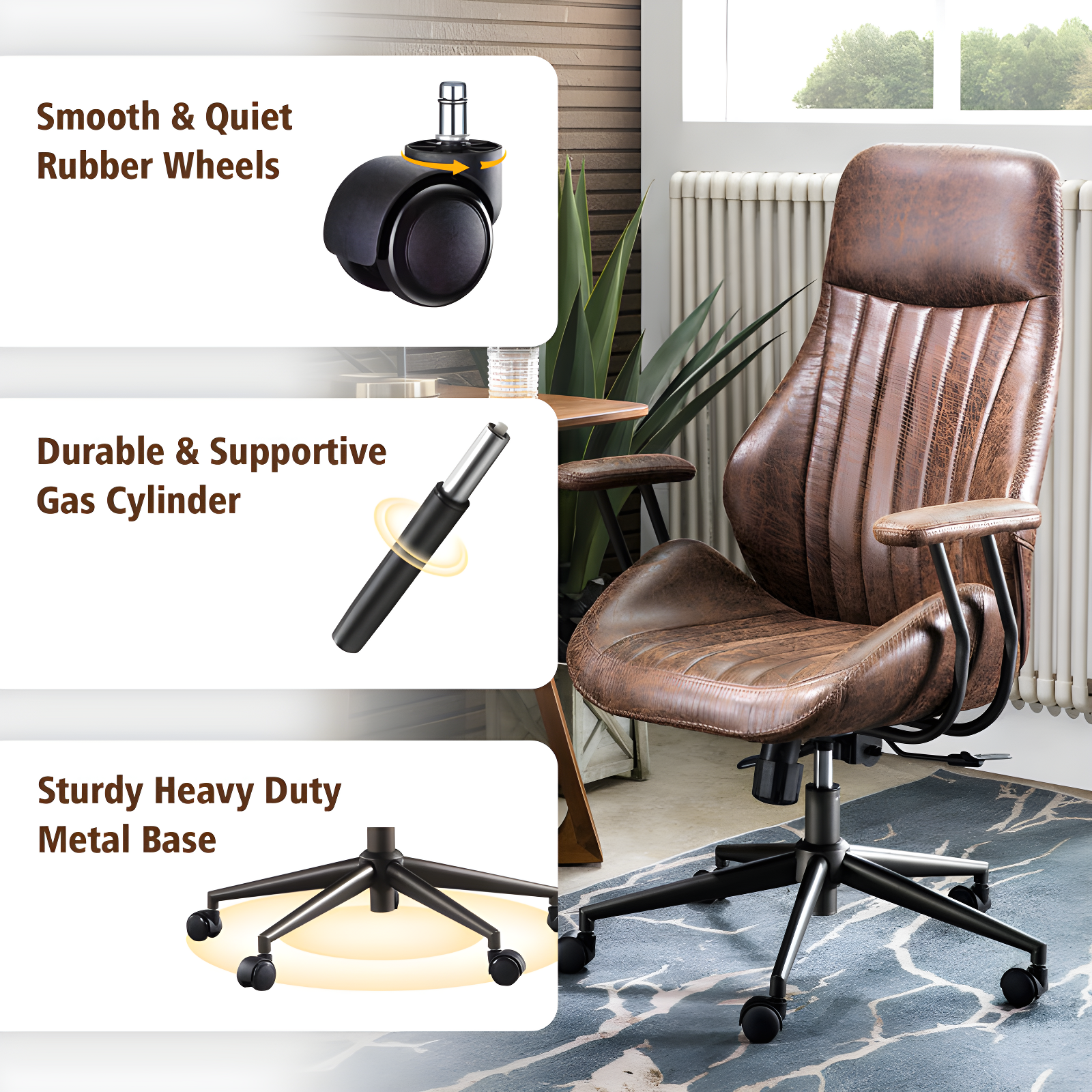 Albaugh Suede Executive Chair