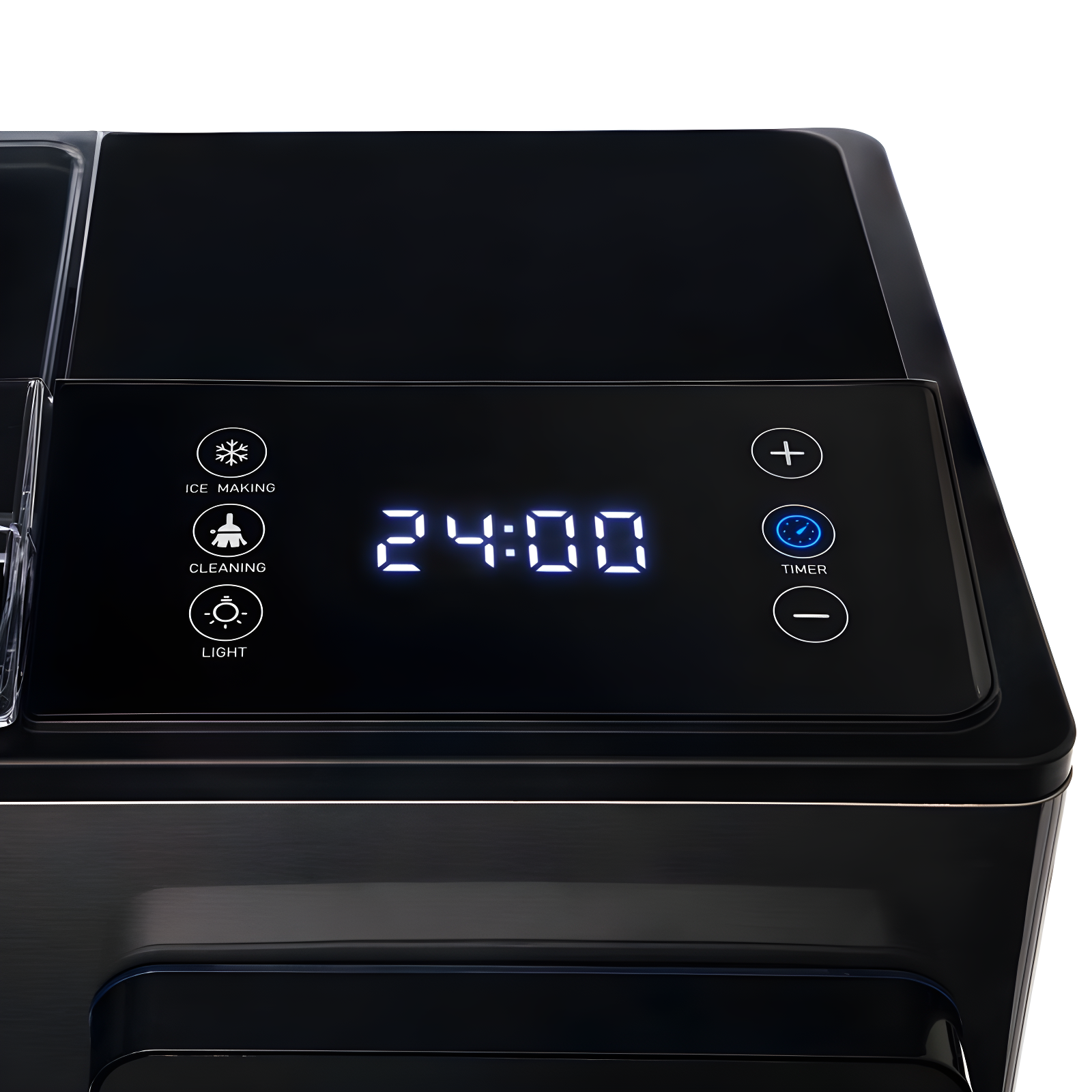 Luma Nugget Countertop Ice Maker, 44 lbs in 24 hours, Black Stainless Steel Ice Machine