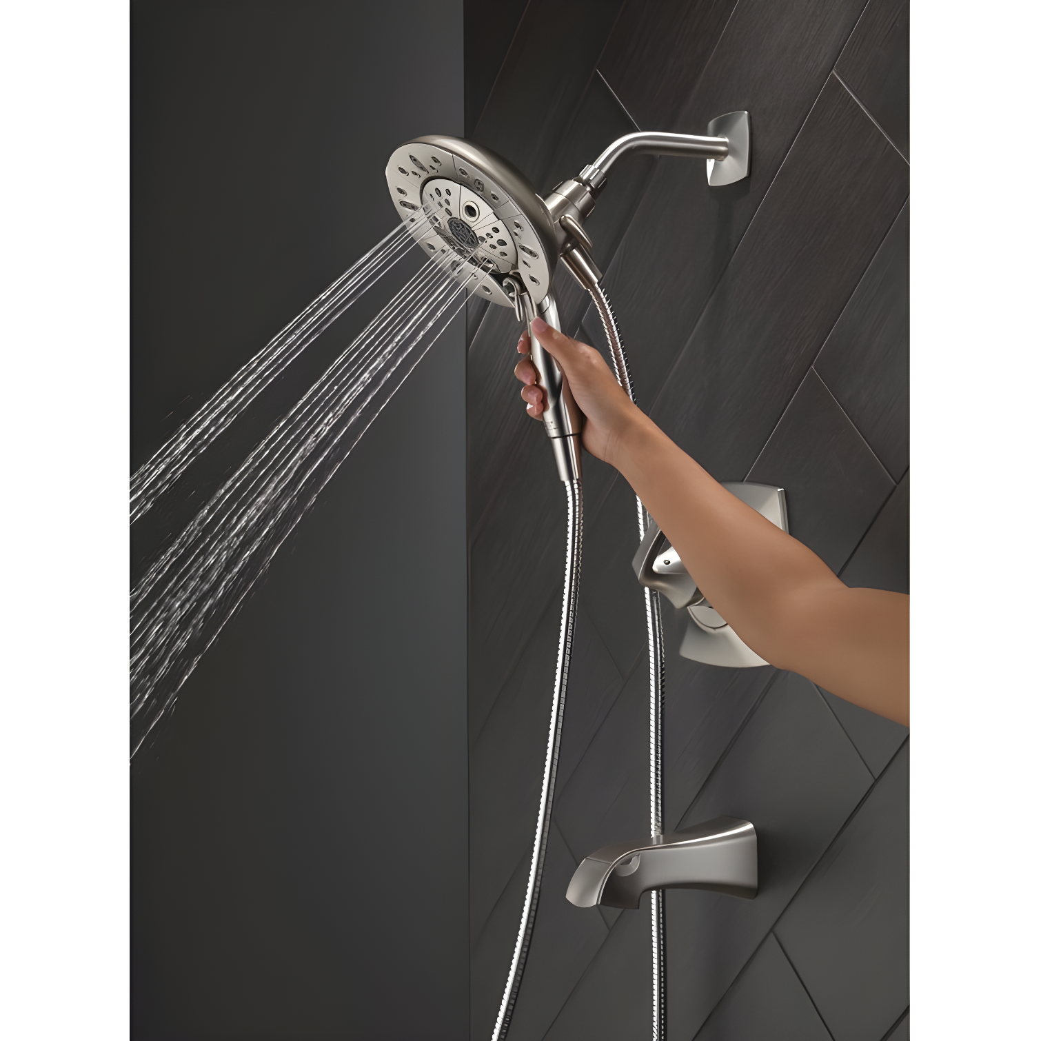 Vesna Single-Function Tub Shower Faucet Set, Shower Trim Kit with In2ition Shower Head and Valve