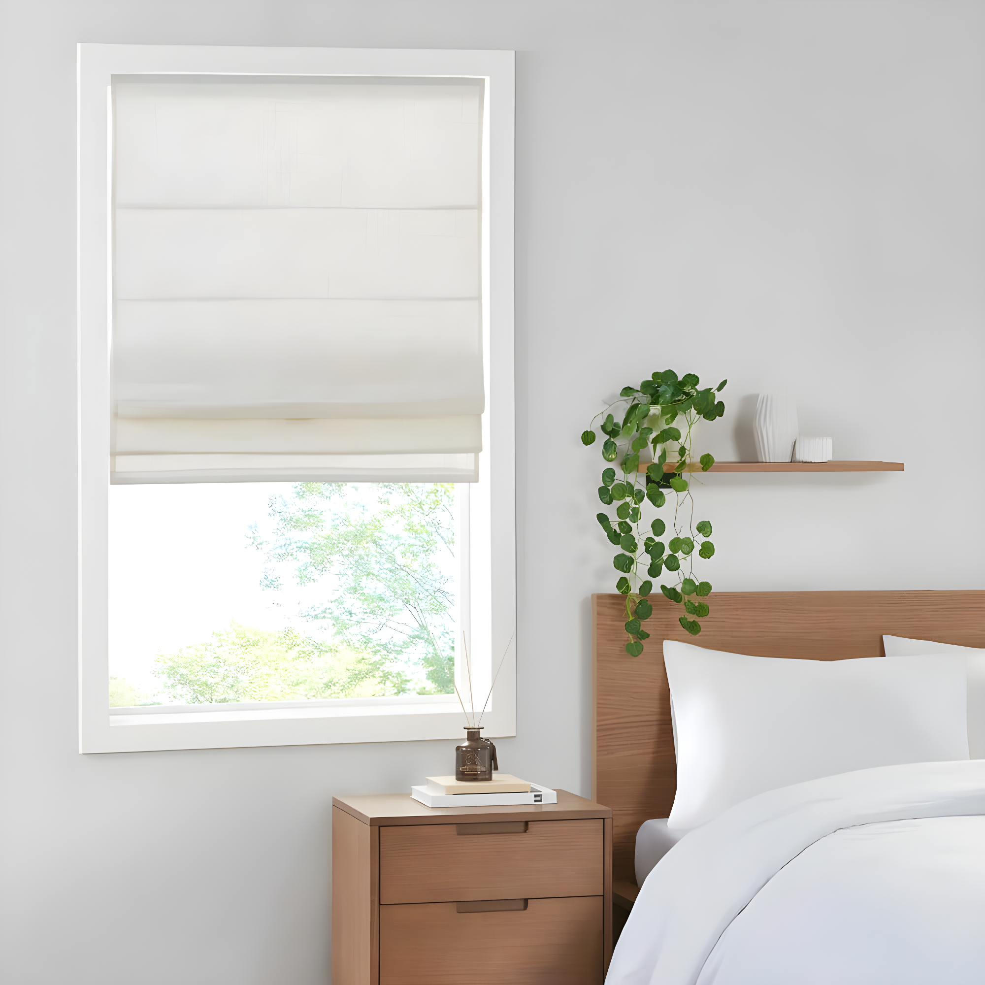 Madison Park Kyler Linen Blend Light Filtering Single Roman Shade