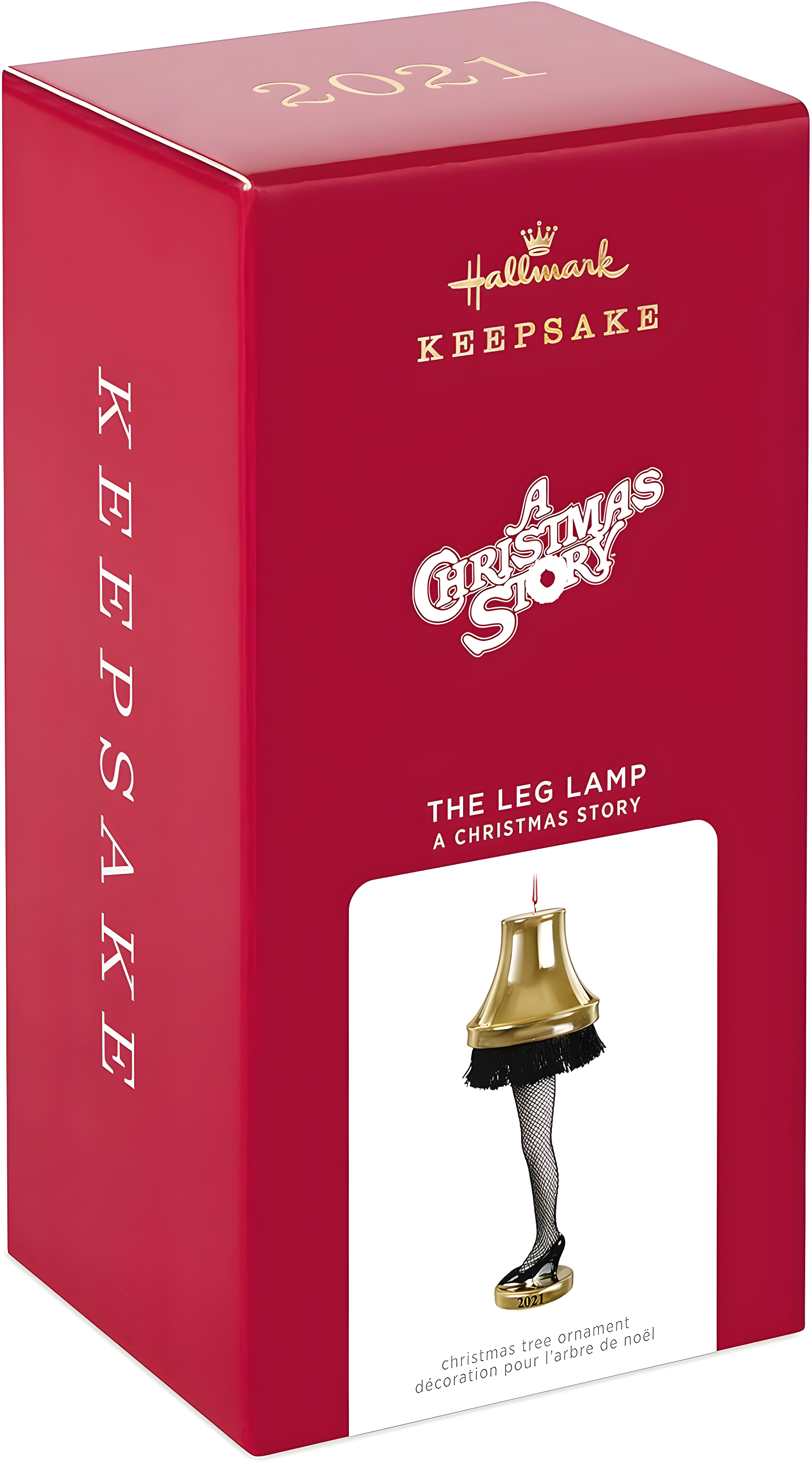 Hallmark Keepsake Christmas Ornament Year Dated 2021, A Christmas Story The Leg Lamp, Porcelain