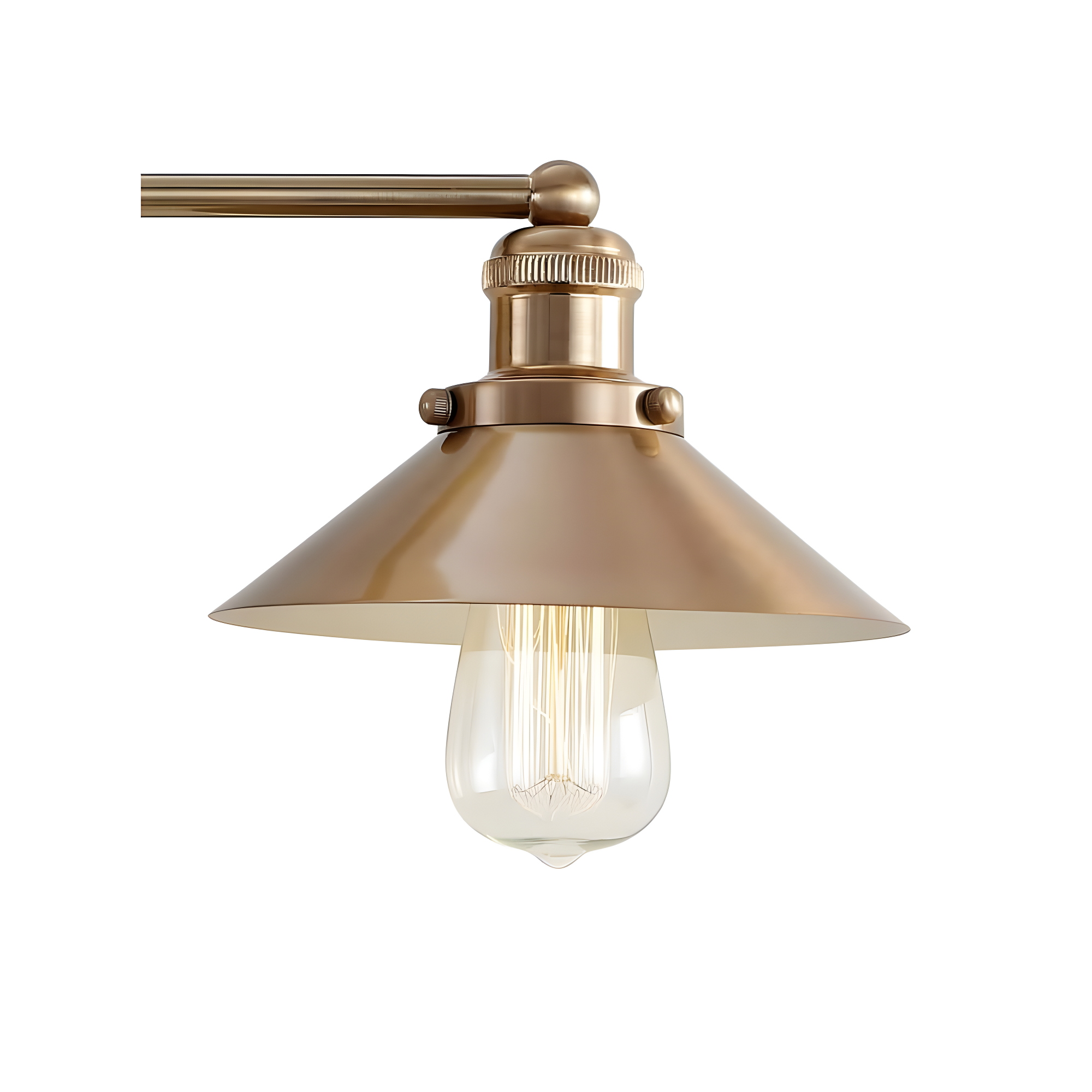 August 7.75 in. Metal Shade Brass Gold Vanity Light