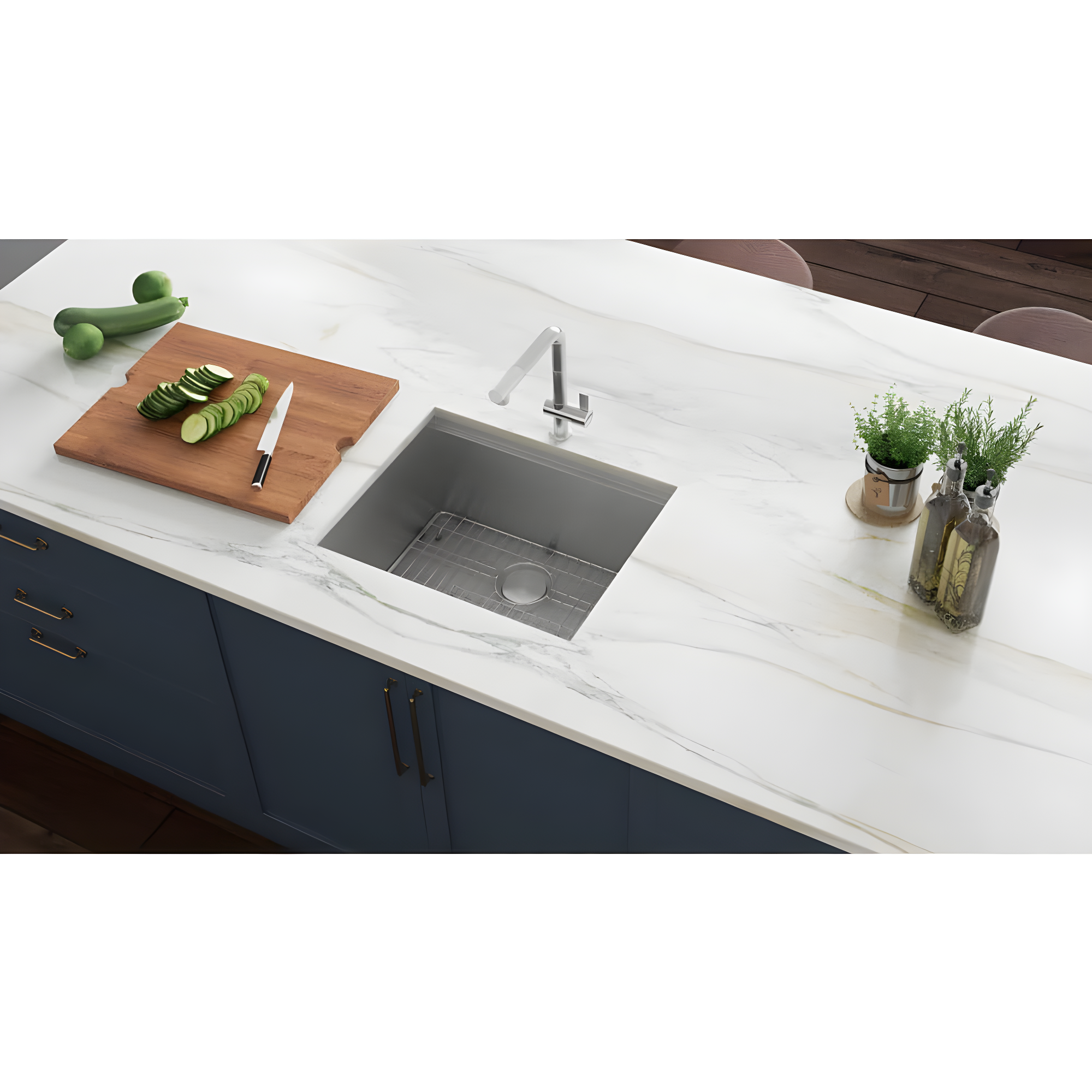 Ruvati RVH8308 Ruvati Workstation Undermount 16 Gauge Stainless Steel Kitchen Sink Single Bowl