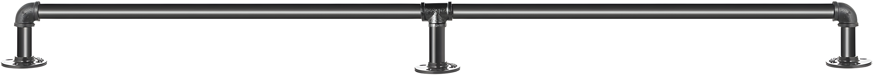6 ft. Pipe Stair Handrail 440 lbs. Load Capacity Wall Mounted Handrail Round Corner Handrails for Outdoor Steps in Black