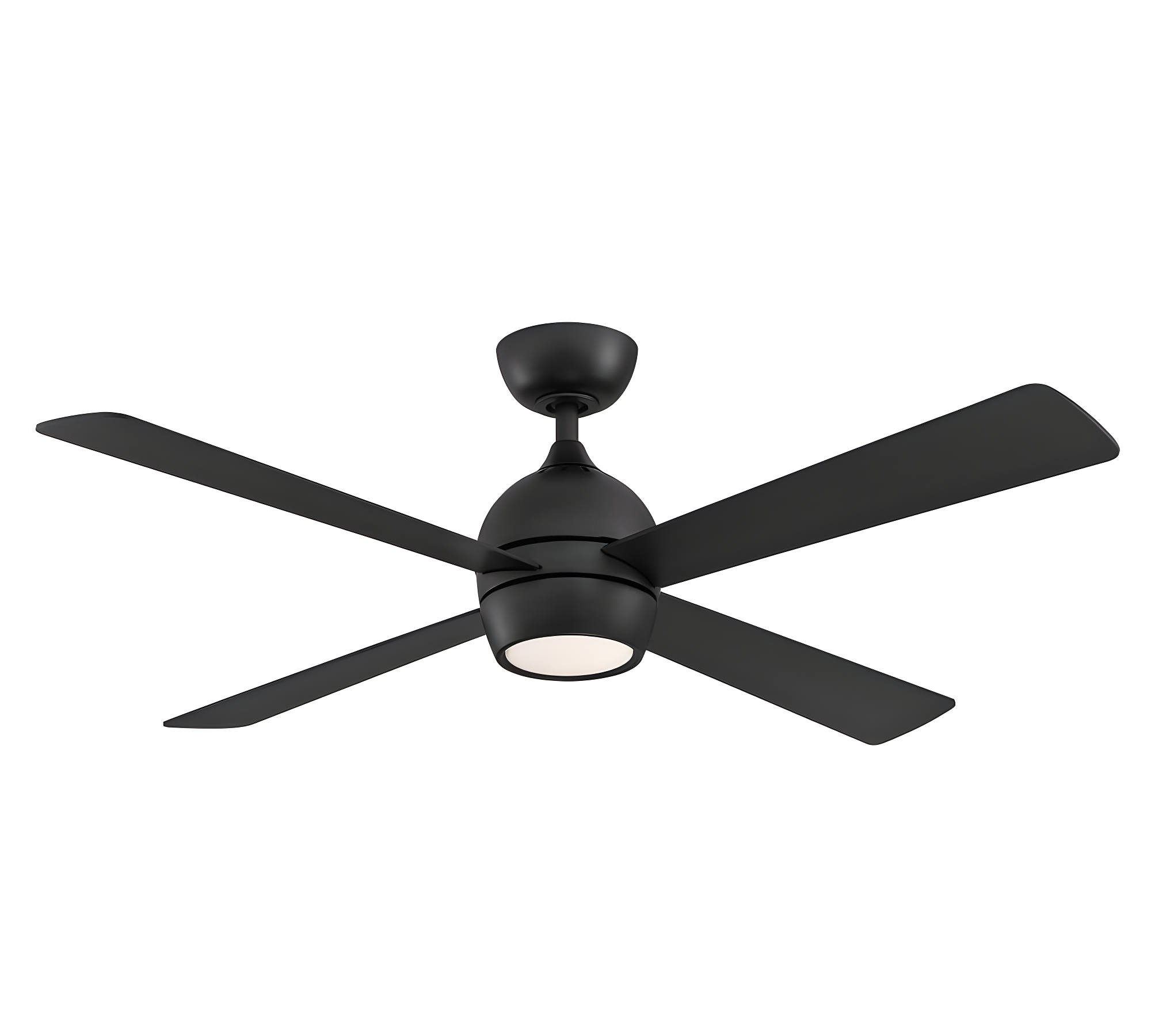 Indi Ceiling Fan + Light - Matte Black / 52"