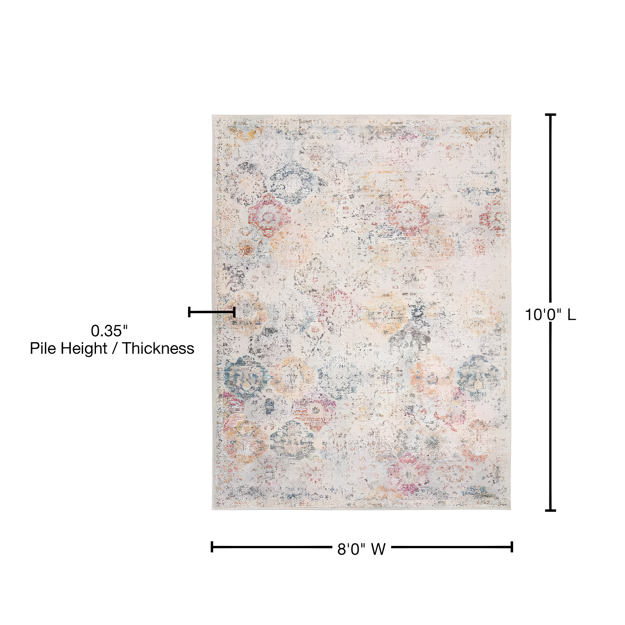 Madison MAD611 Power Loomed Indoor Area Rug - Grey/Gold - 8'x10' - Safavieh