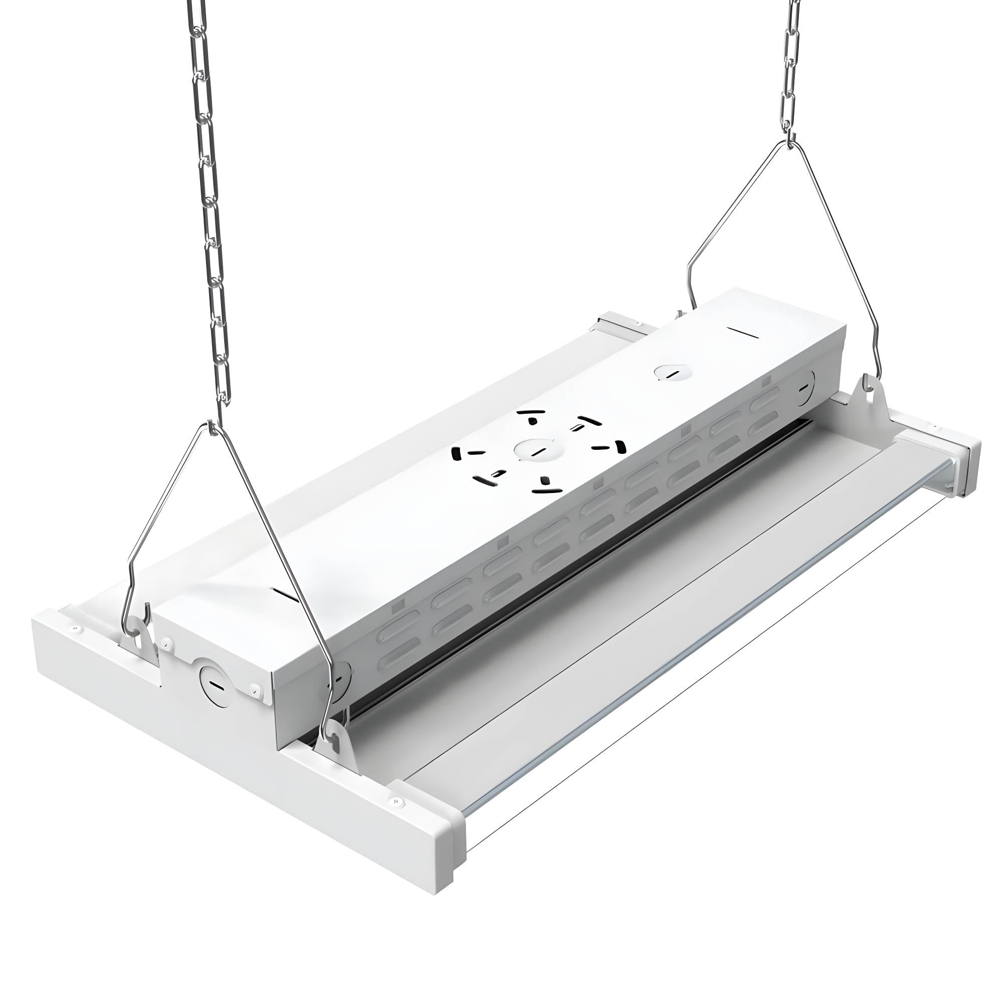 Commercial Electric 19 in. White Integrated LED Dimmable Linear High Bay with Adjustable up Light, at 20000 Lumens, 5000K Daylight