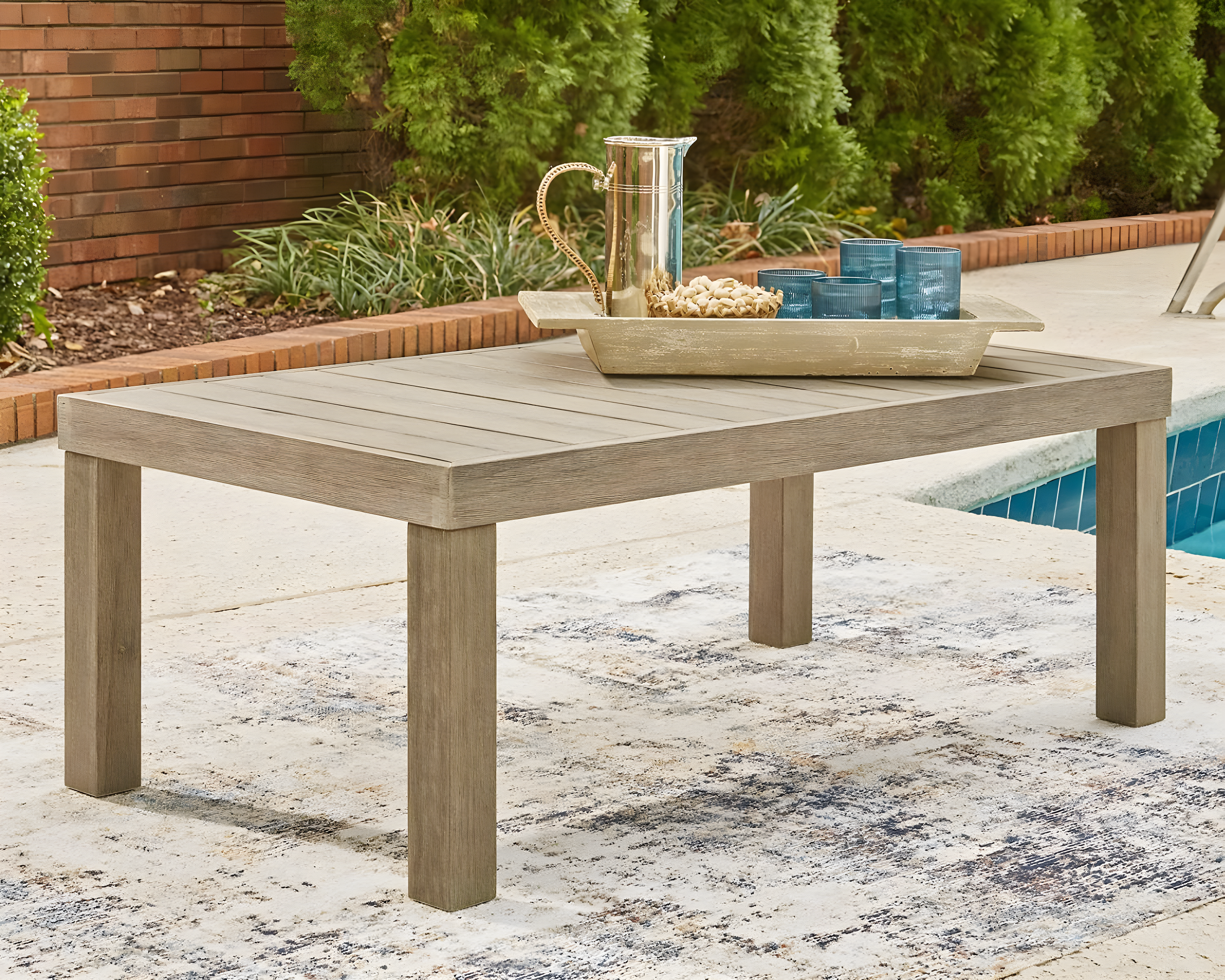 Viva Furniture Rectangular Eucalyptus Outdoor Coffee Table