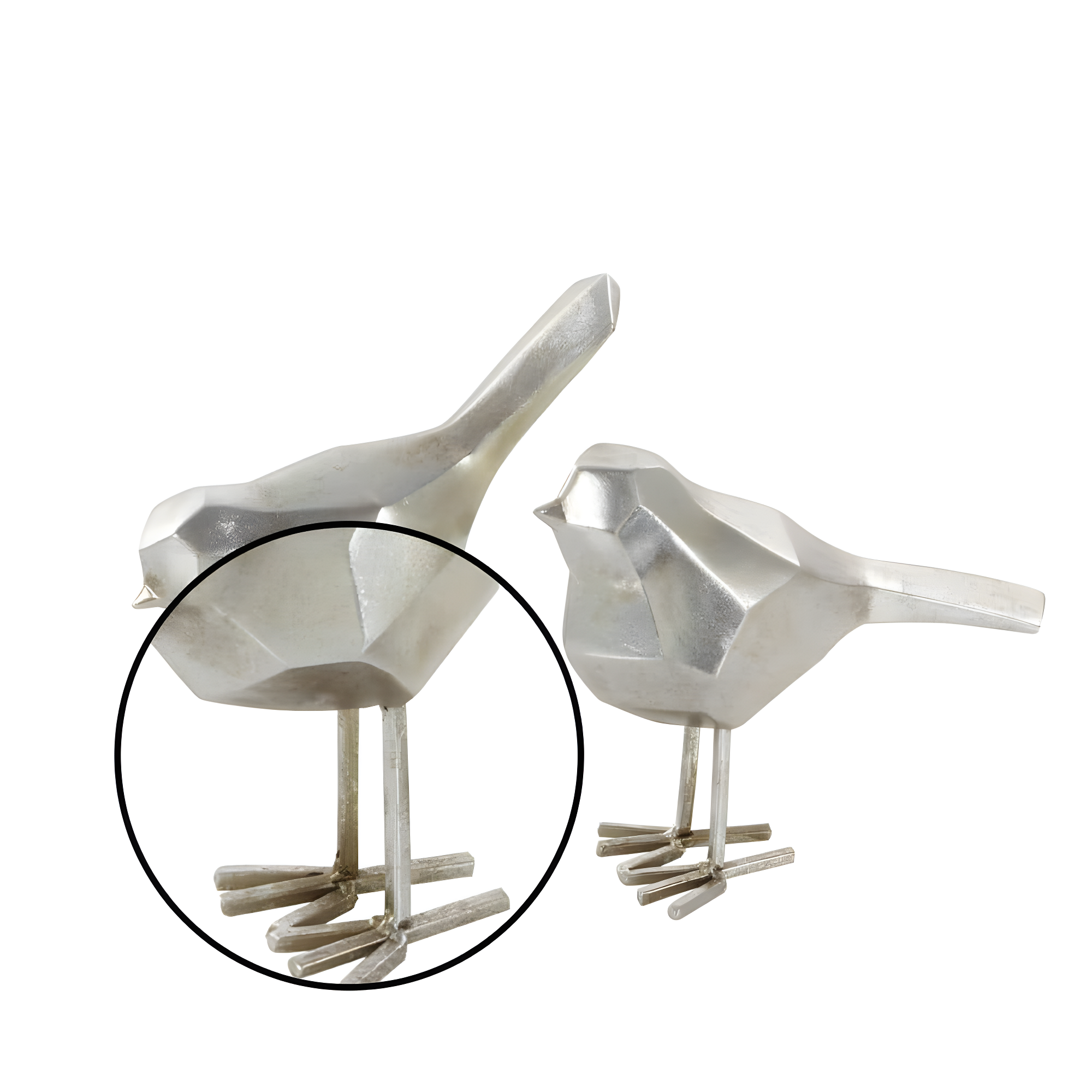 Polystone Bird Decorative Sculpture with Origami Accents