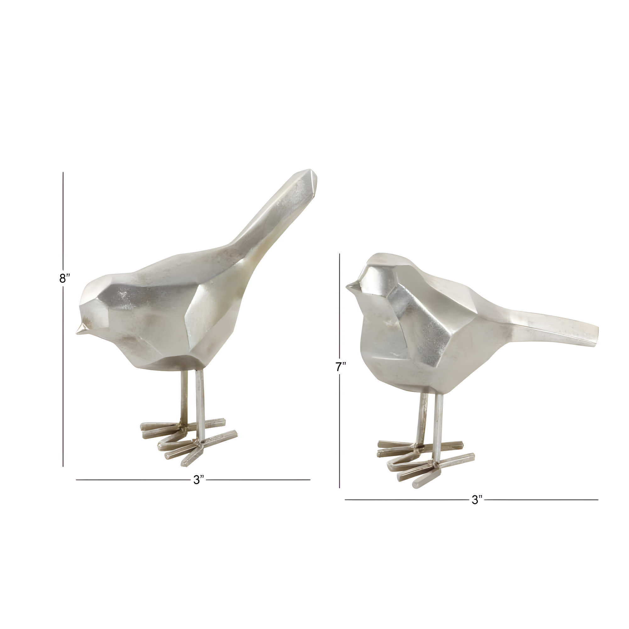 Polystone Bird Decorative Sculpture with Origami Accents