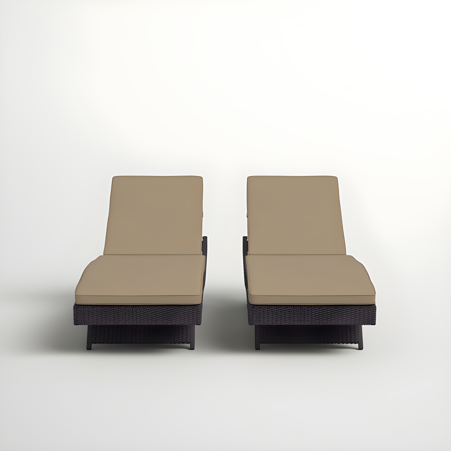 Modway Convene Outdoor Patio ChaiseSet of 2 in Espresso Mocha