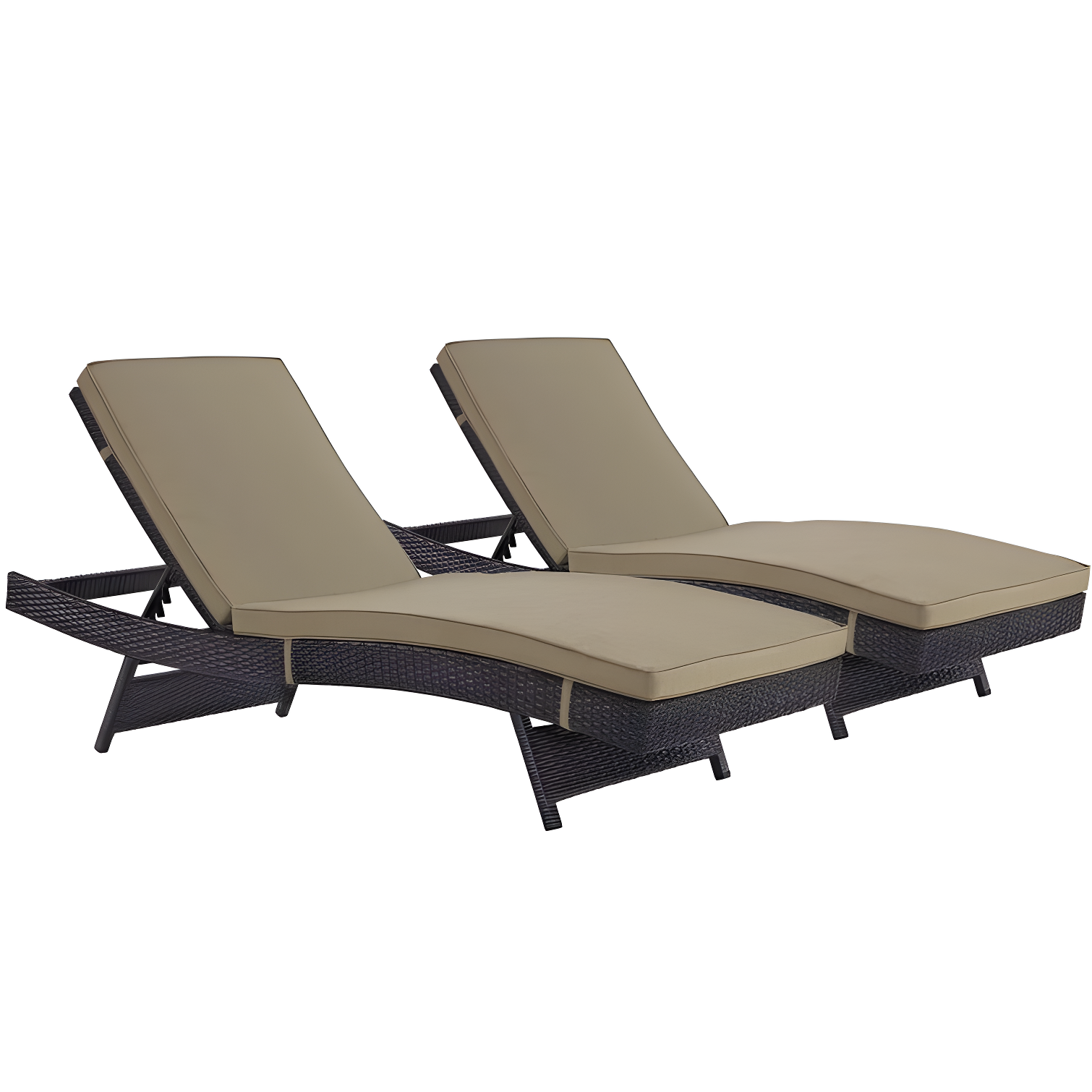 Modway Convene Outdoor Patio ChaiseSet of 2 in Espresso Mocha