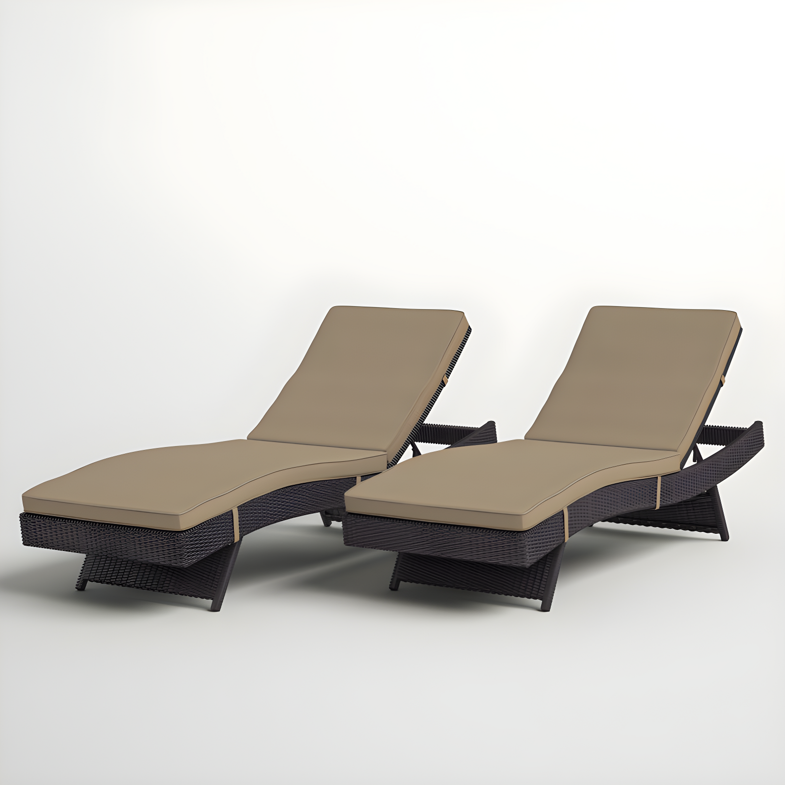 Modway Convene Outdoor Patio ChaiseSet of 2 in Espresso Mocha