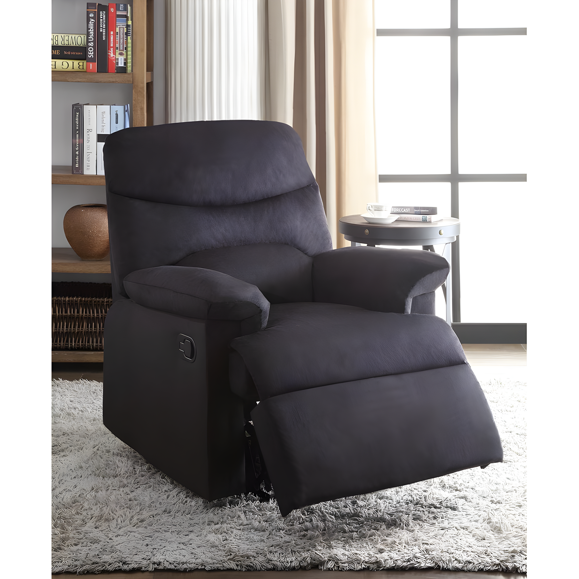 Oakwood Woven Fabric Recliner, Black
