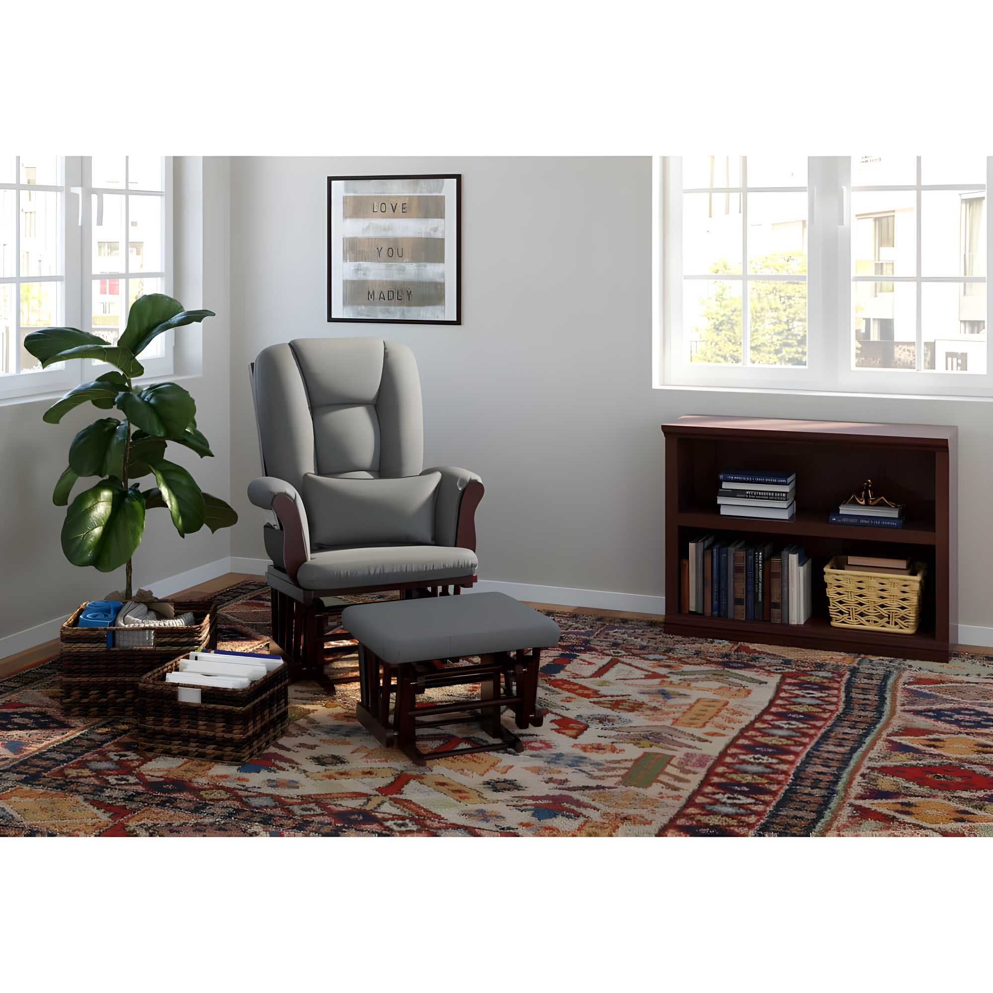 Tuscany Rocking Chair Glider with Ottoman