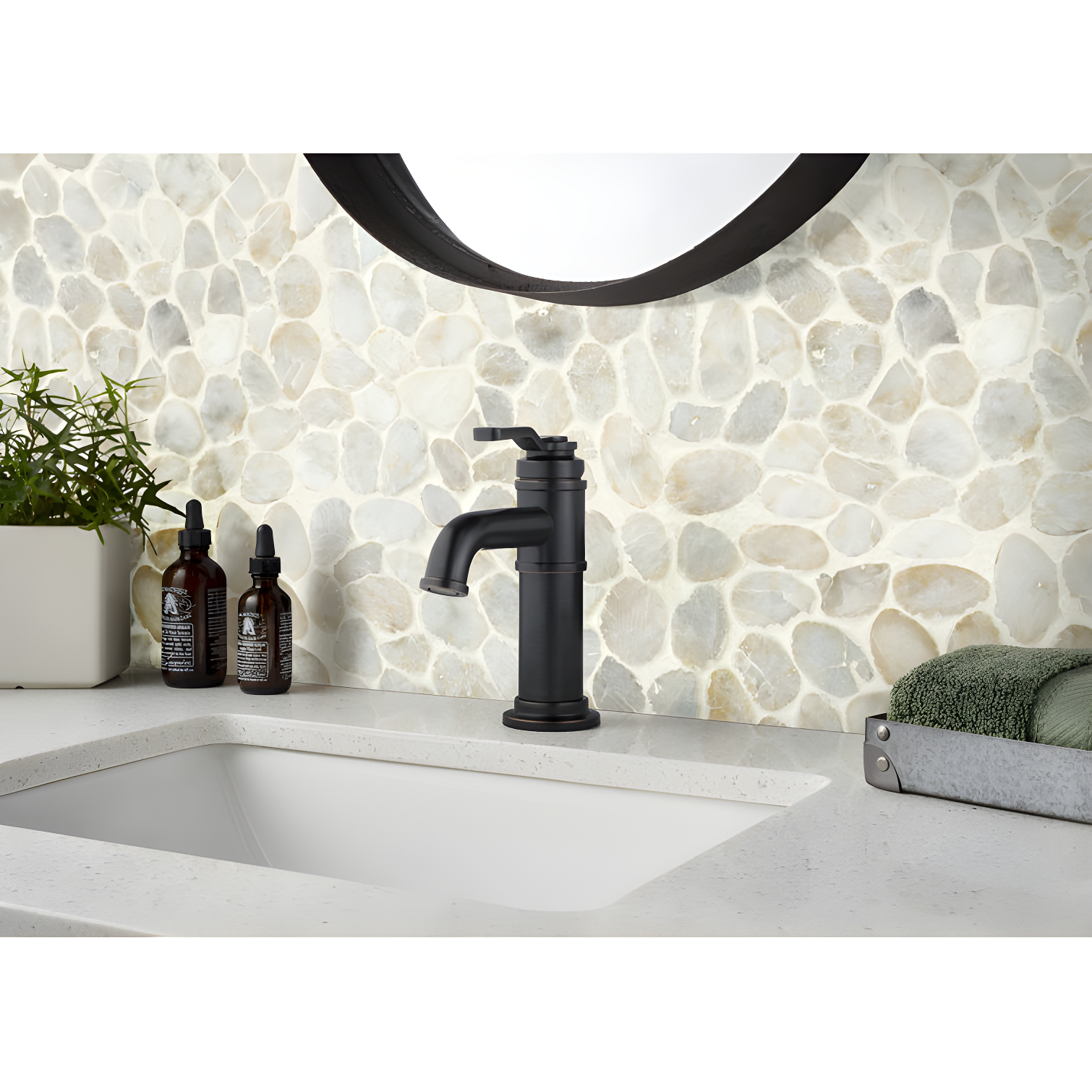 12" x 12" Natural Stone Pebbles/Rocks Mosaic Floor & Wall Tile