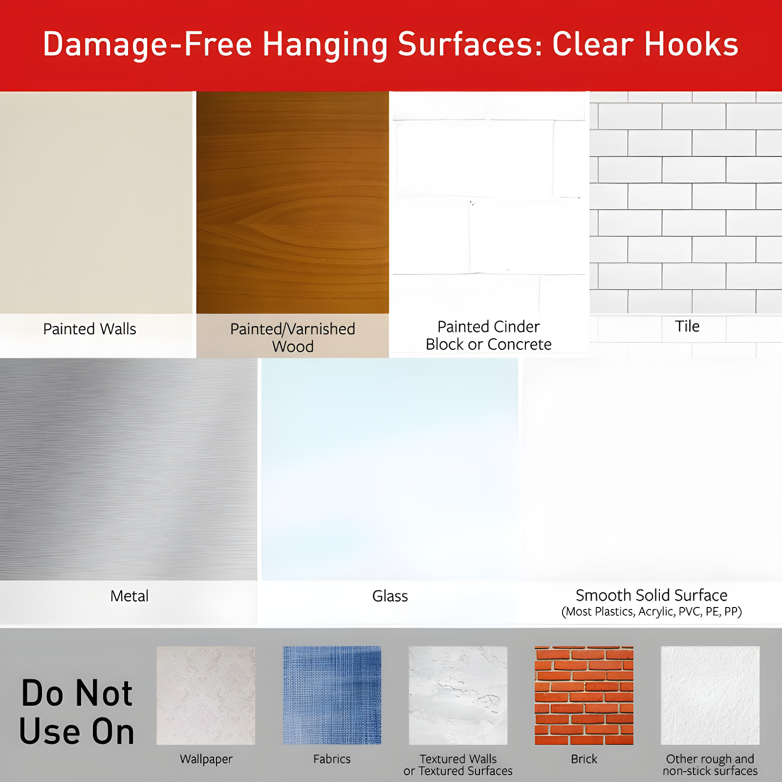 Command Medium Sized Decorative Hooks Clear: Adhesive Hooks for Wreaths, Outdoor Use, 2 Pack, 2 lb Capacity