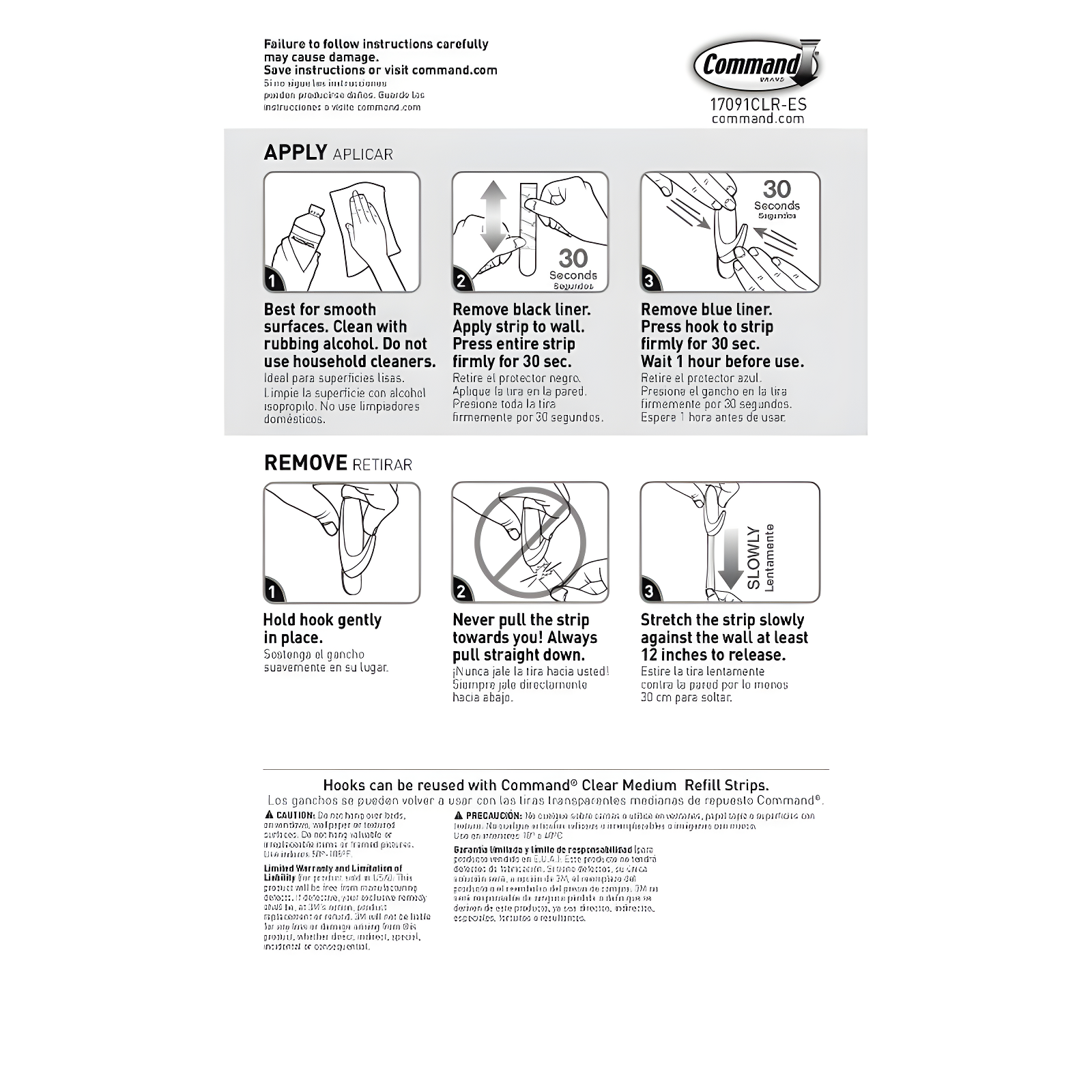 Command Medium Sized Decorative Hooks Clear: Adhesive Hooks for Wreaths, Outdoor Use, 2 Pack, 2 lb Capacity