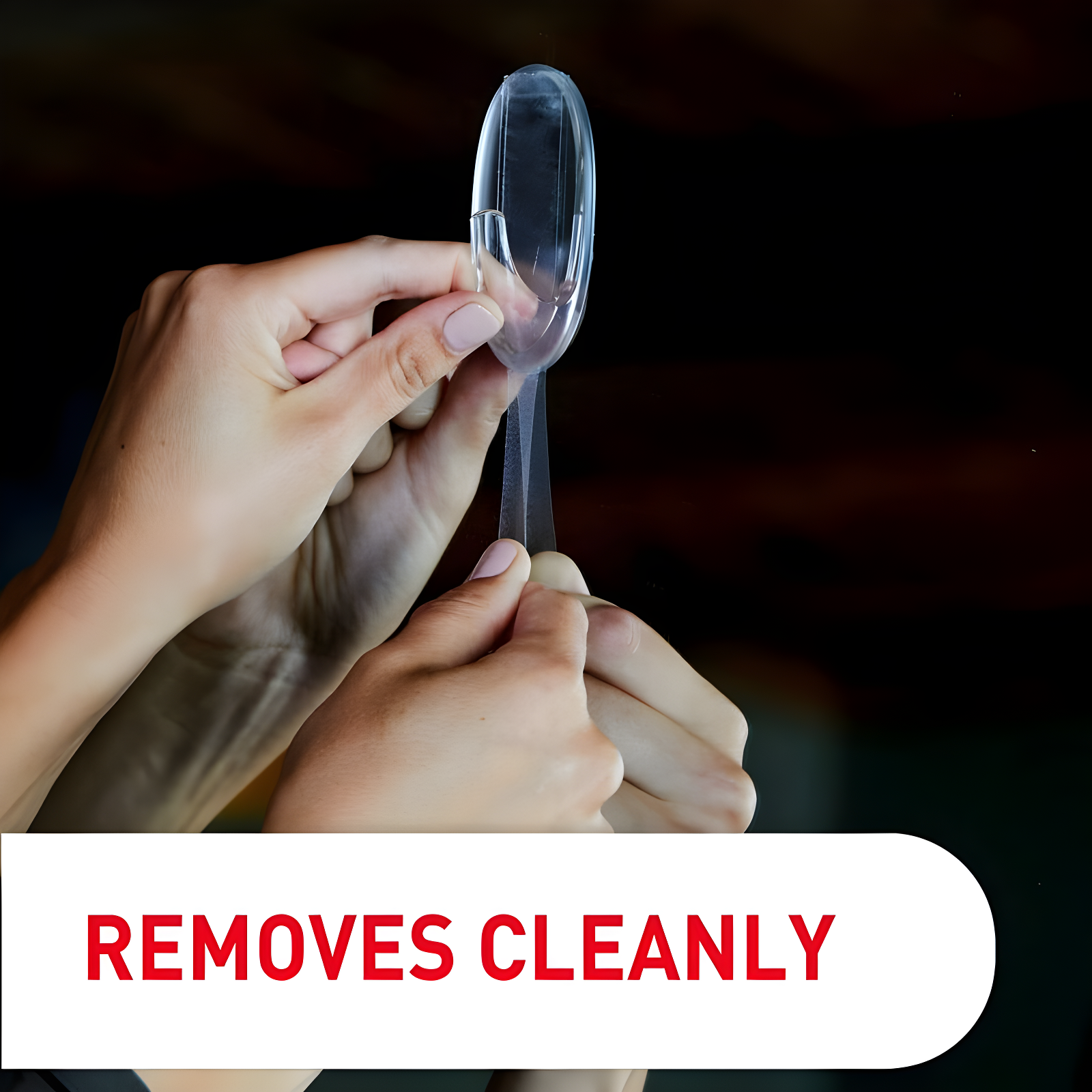 Command Medium Sized Decorative Hooks Clear: Adhesive Hooks for Wreaths, Outdoor Use, 2 Pack, 2 lb Capacity