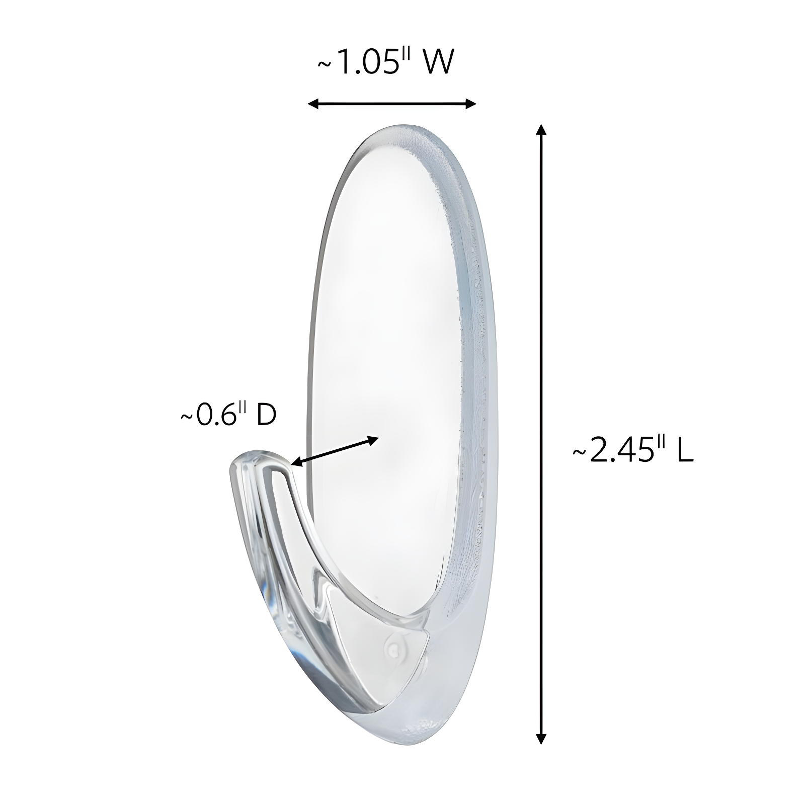 Command Medium Sized Decorative Hooks Clear: Adhesive Hooks for Wreaths, Outdoor Use, 2 Pack, 2 lb Capacity