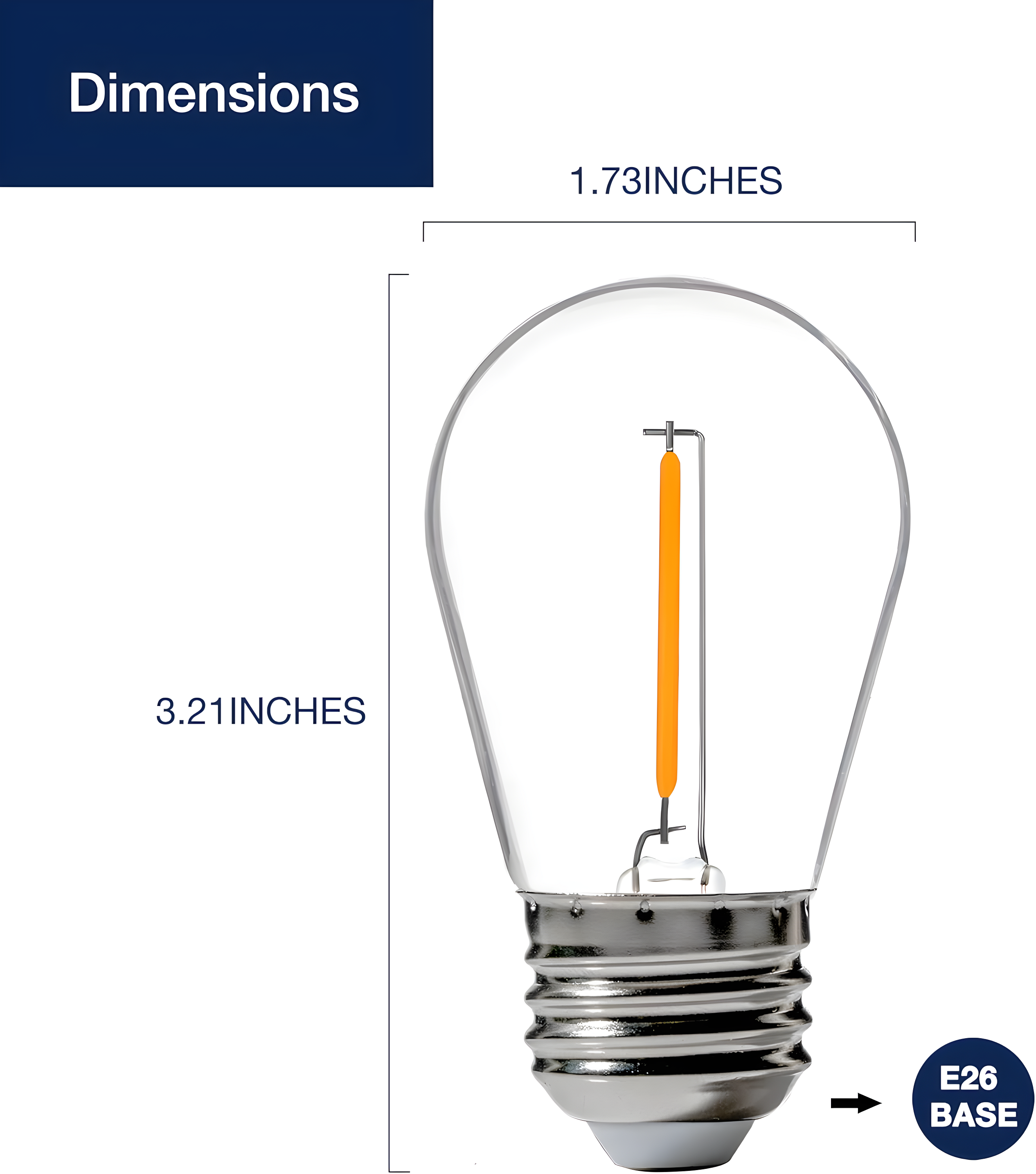 Svater Replacement Bulbs for Outdoor String Lights, 15 Pack S14 LED Bulbs for Patio, E26 Base 1W Bulb Equal to 11W Incandescent, Dimmable,Shatterproof 2700K Warm White