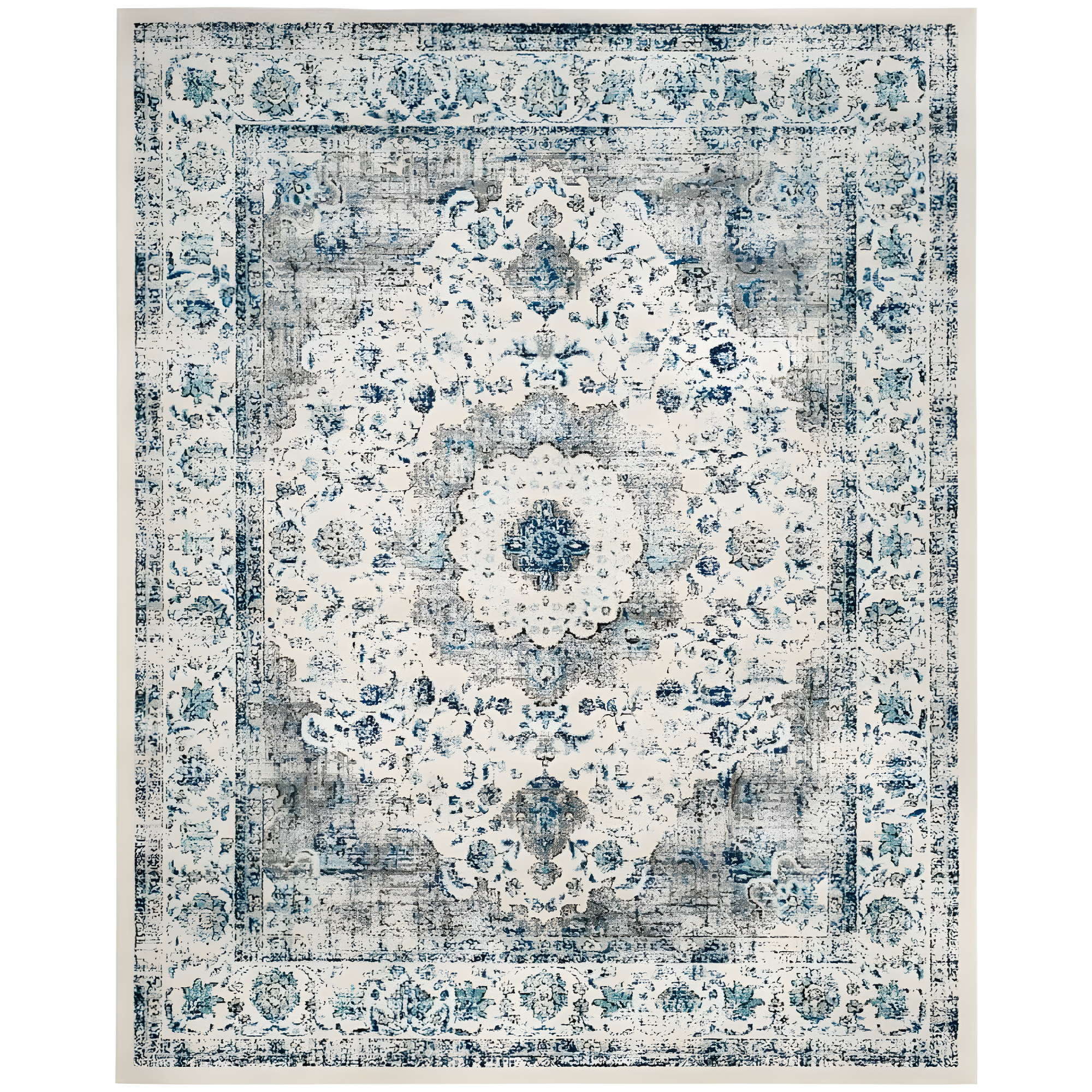 Evoke EVK220 Power Loomed Area Rug - Ivory/Grey - 11'x15' - Safavieh.