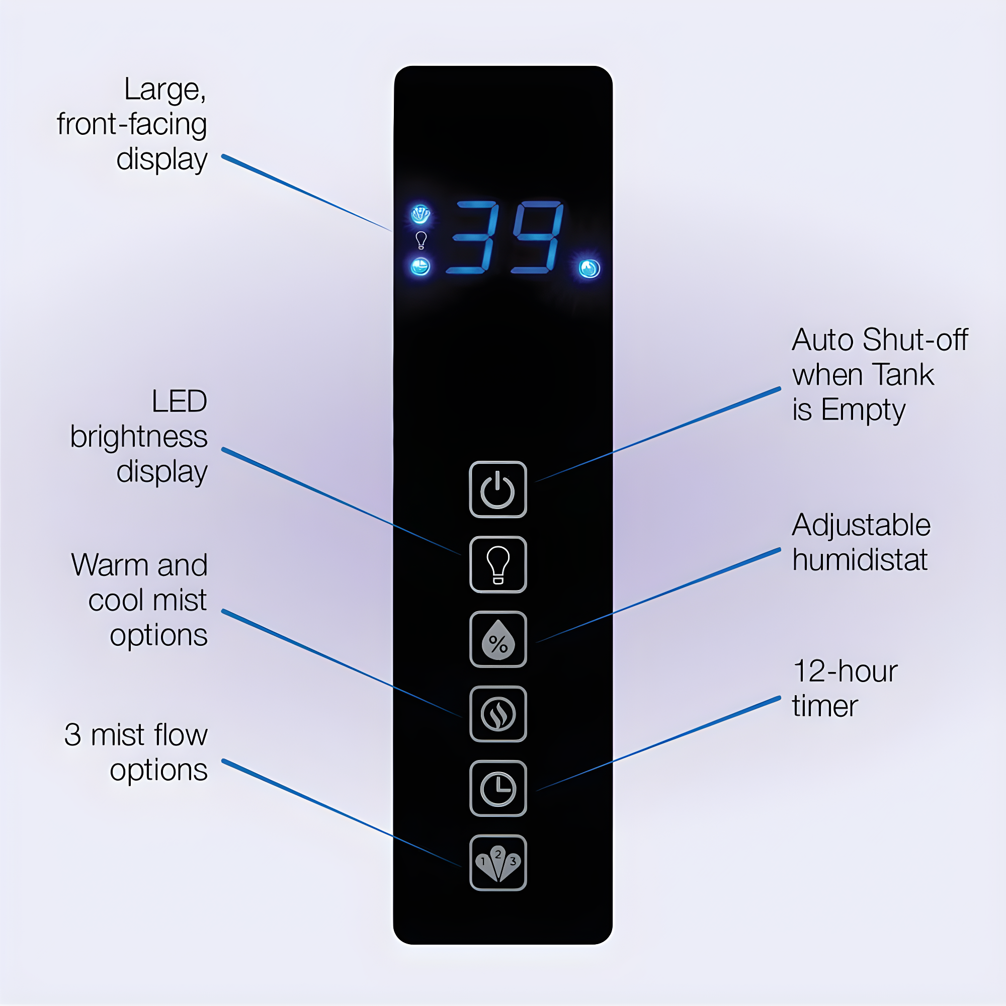 Lasko Lasko Dual Mist Ultrasonic Console Humidifier with Adjustable Humidistat