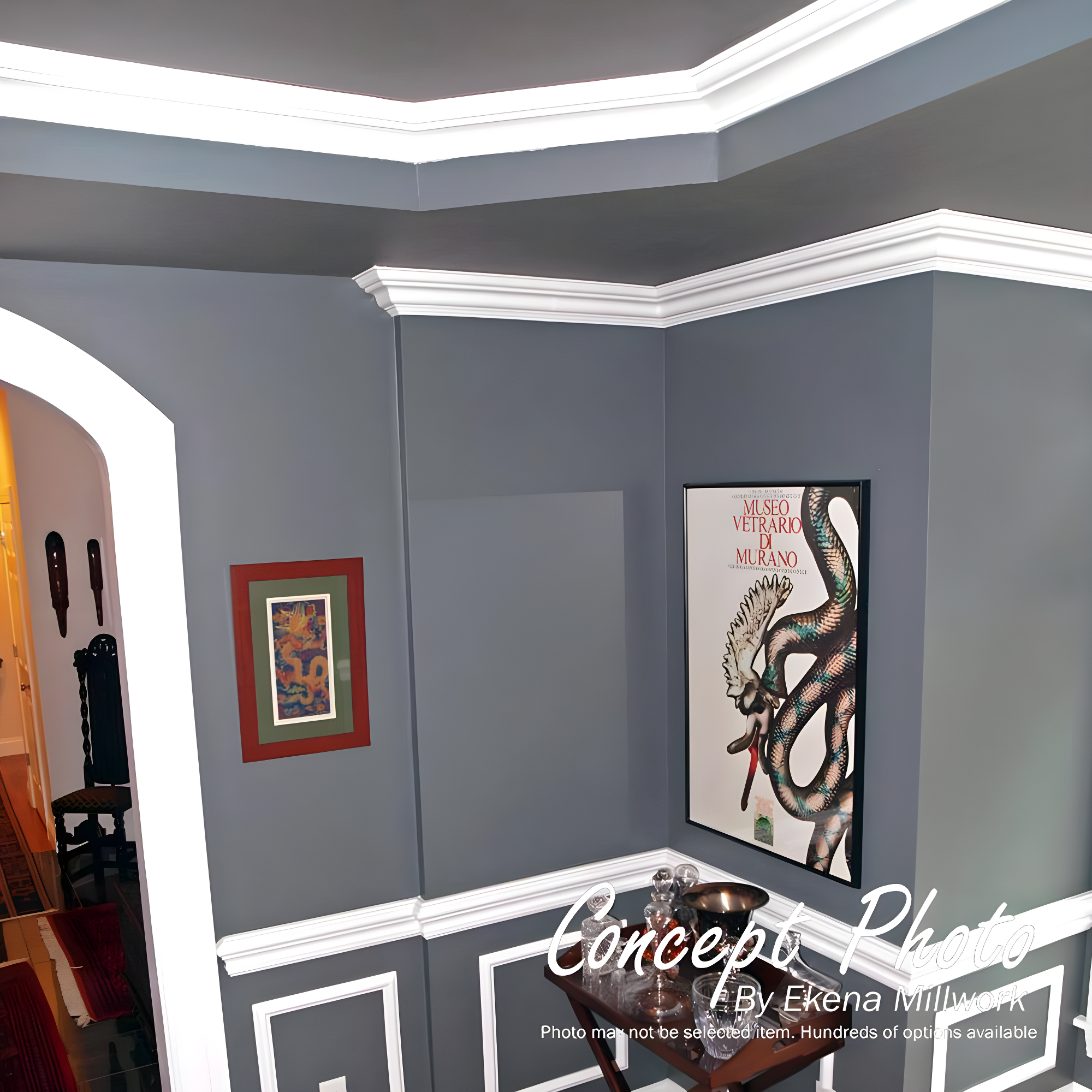 Ekena Millwork 8"W x 8"H x 3/4"P Seville Panel Moulding Corner