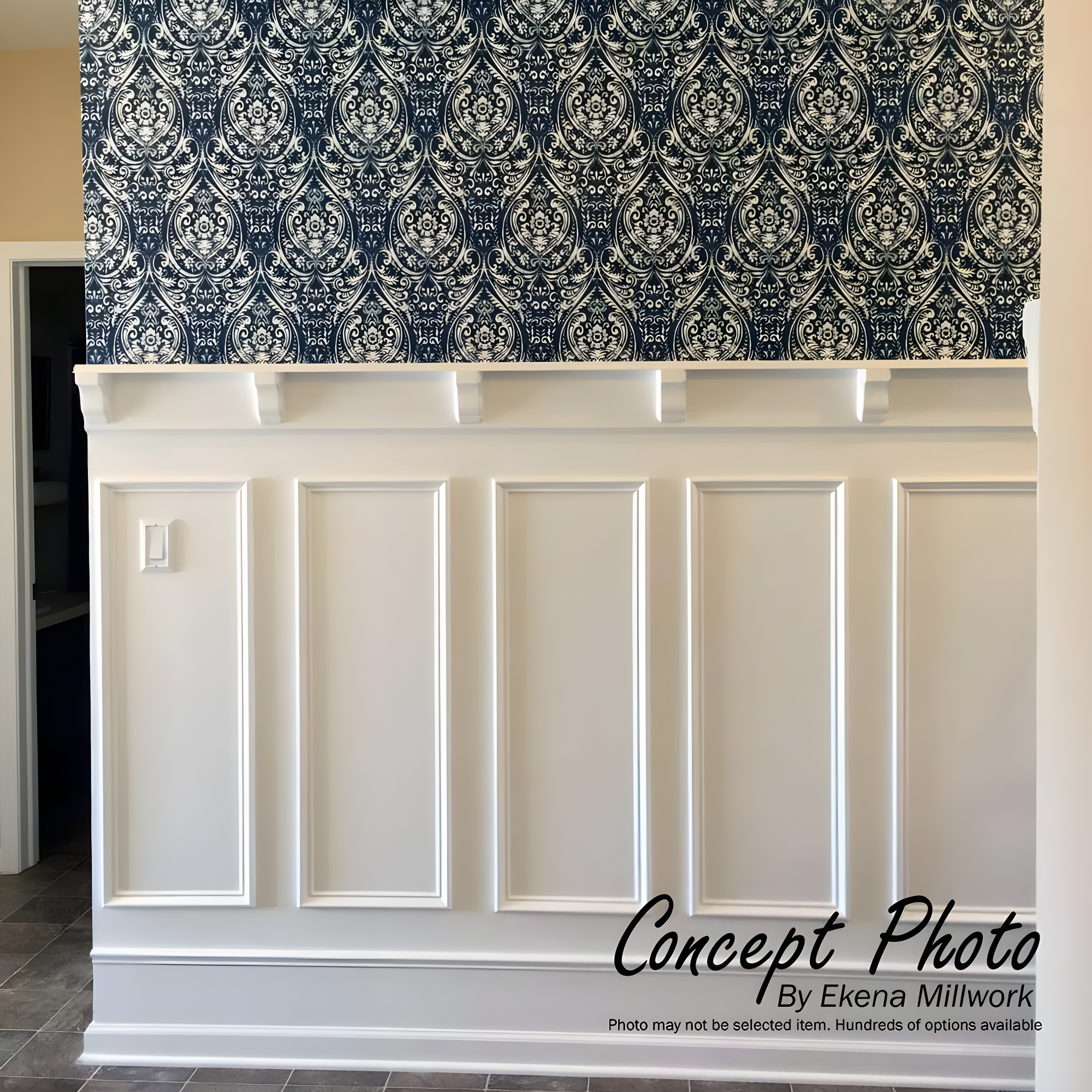 Ekena Millwork 8"W x 8"H x 3/4"P Seville Panel Moulding Corner