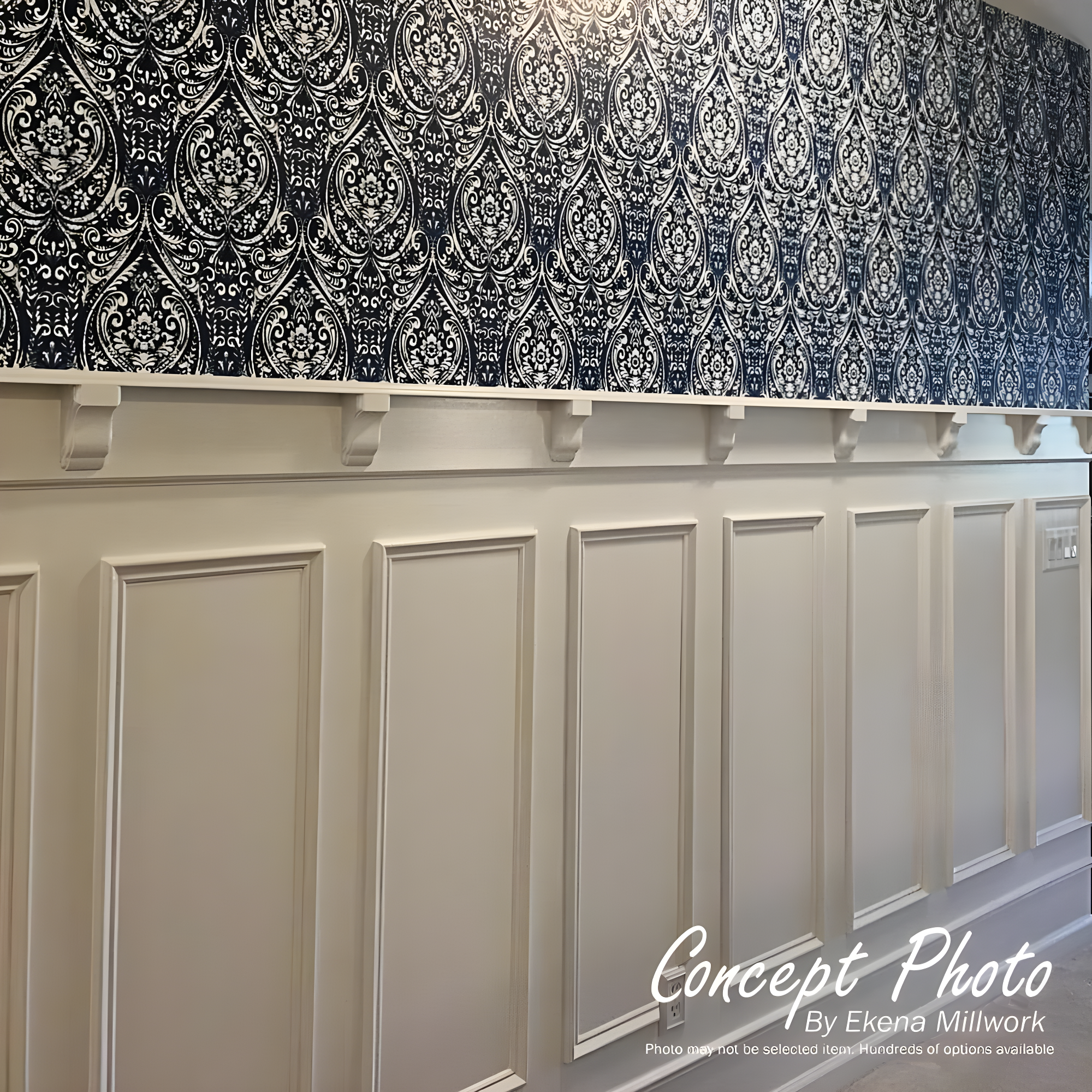 Ekena Millwork 8"W x 8"H x 3/4"P Seville Panel Moulding Corner