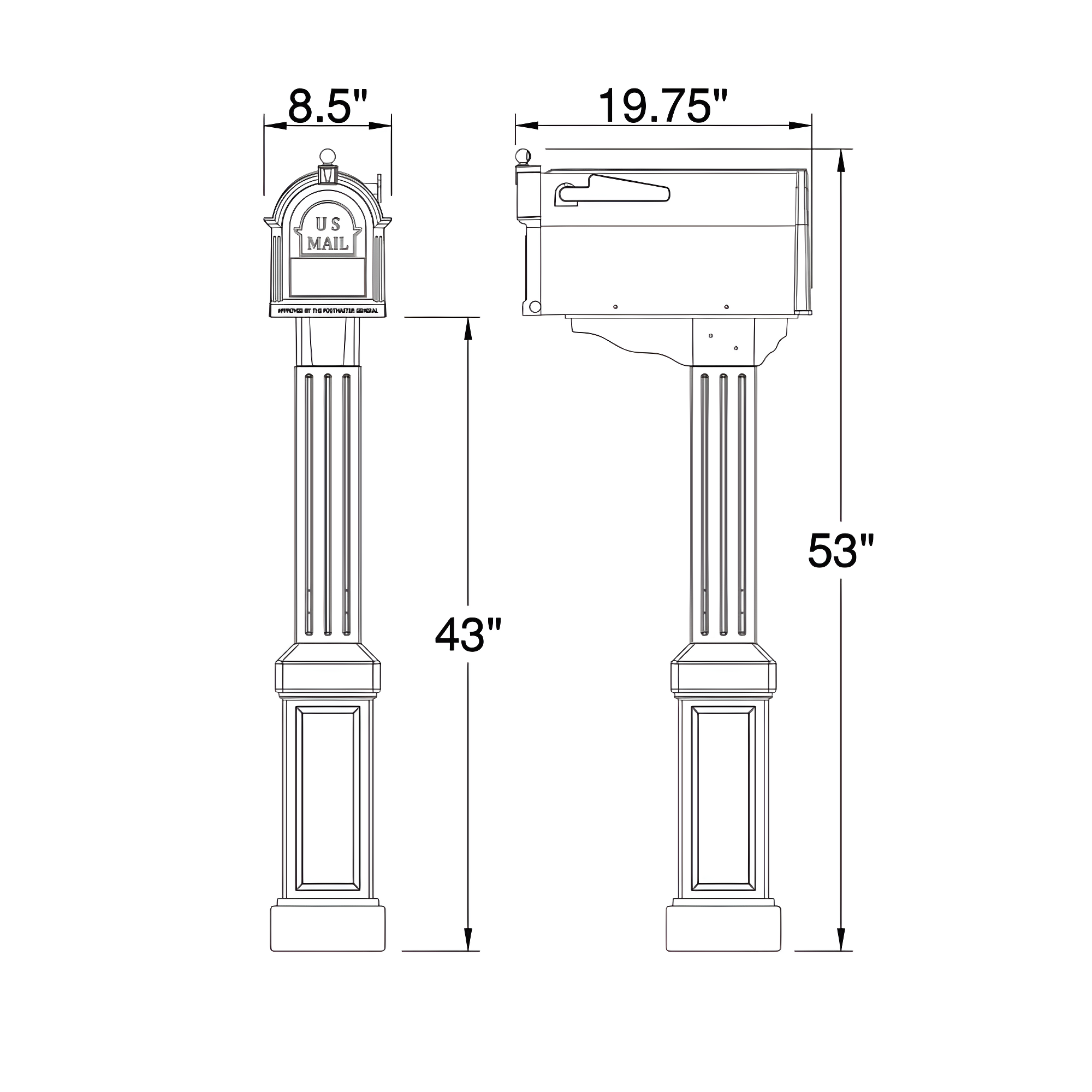 Craftsman Post Mounted Mailbox