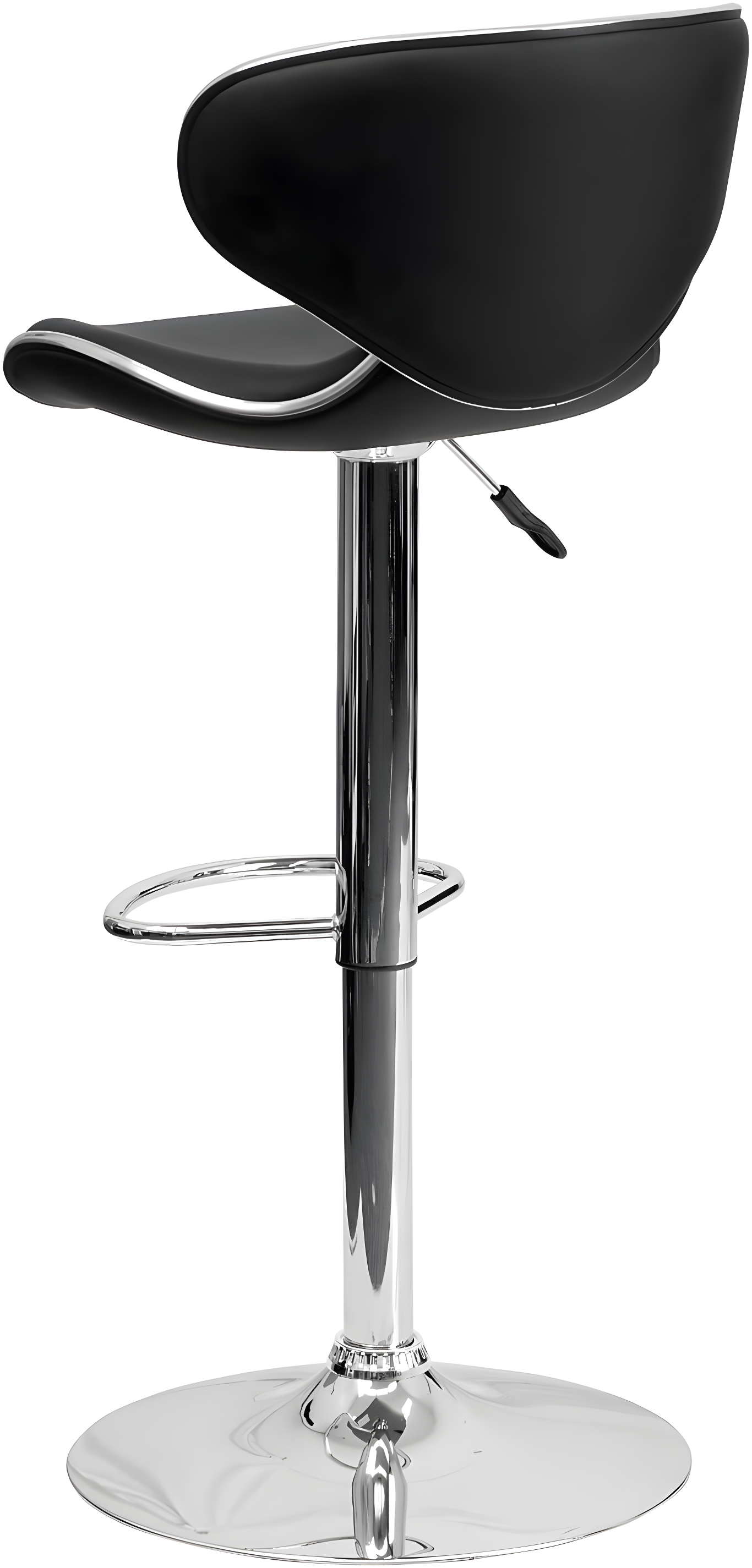Flash Furniture Contemporary Cozy Mid-Back Black Vinyl Adjustable Height Barstool with Chrome Base