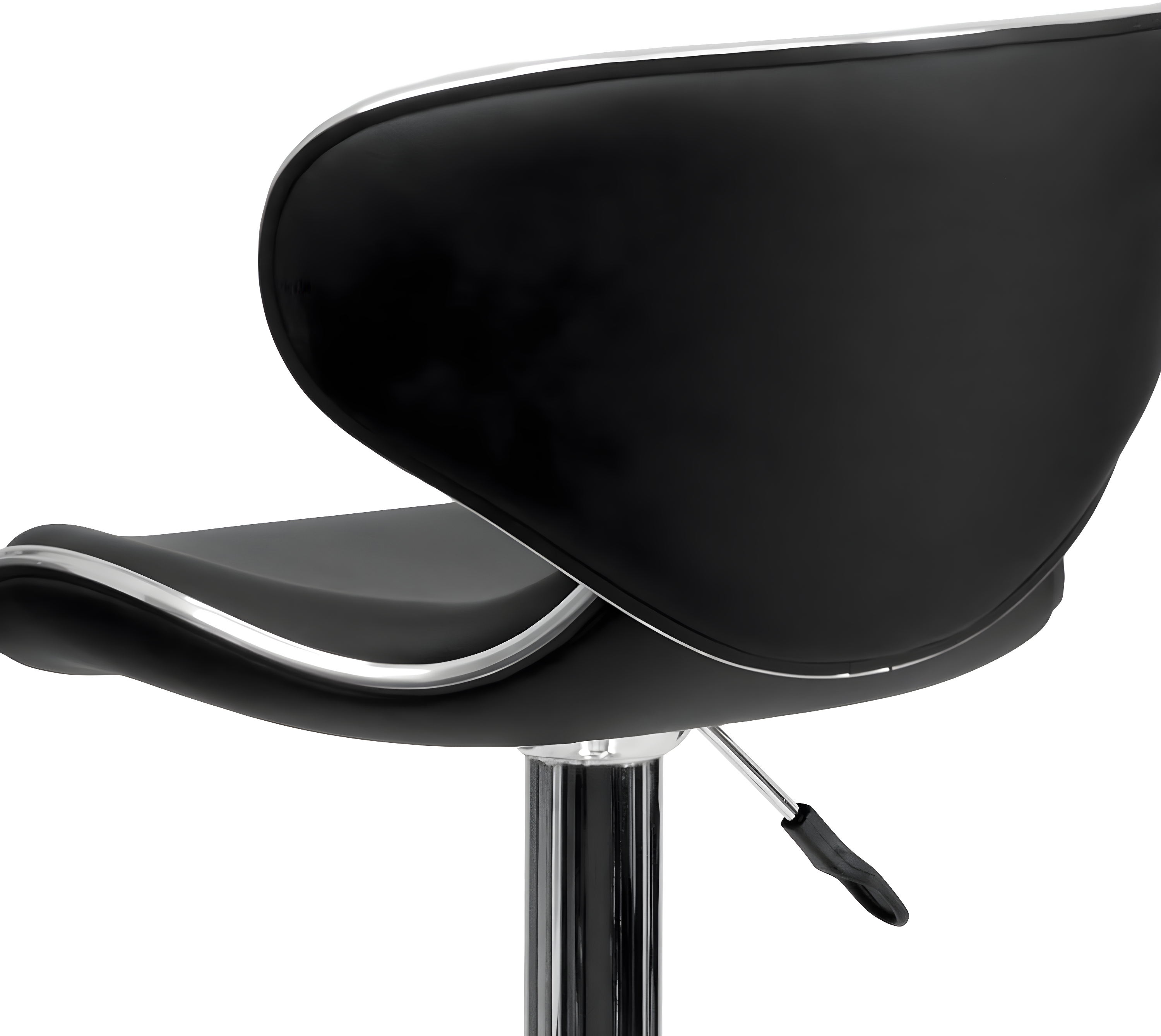 Flash Furniture Contemporary Cozy Mid-Back Black Vinyl Adjustable Height Barstool with Chrome Base