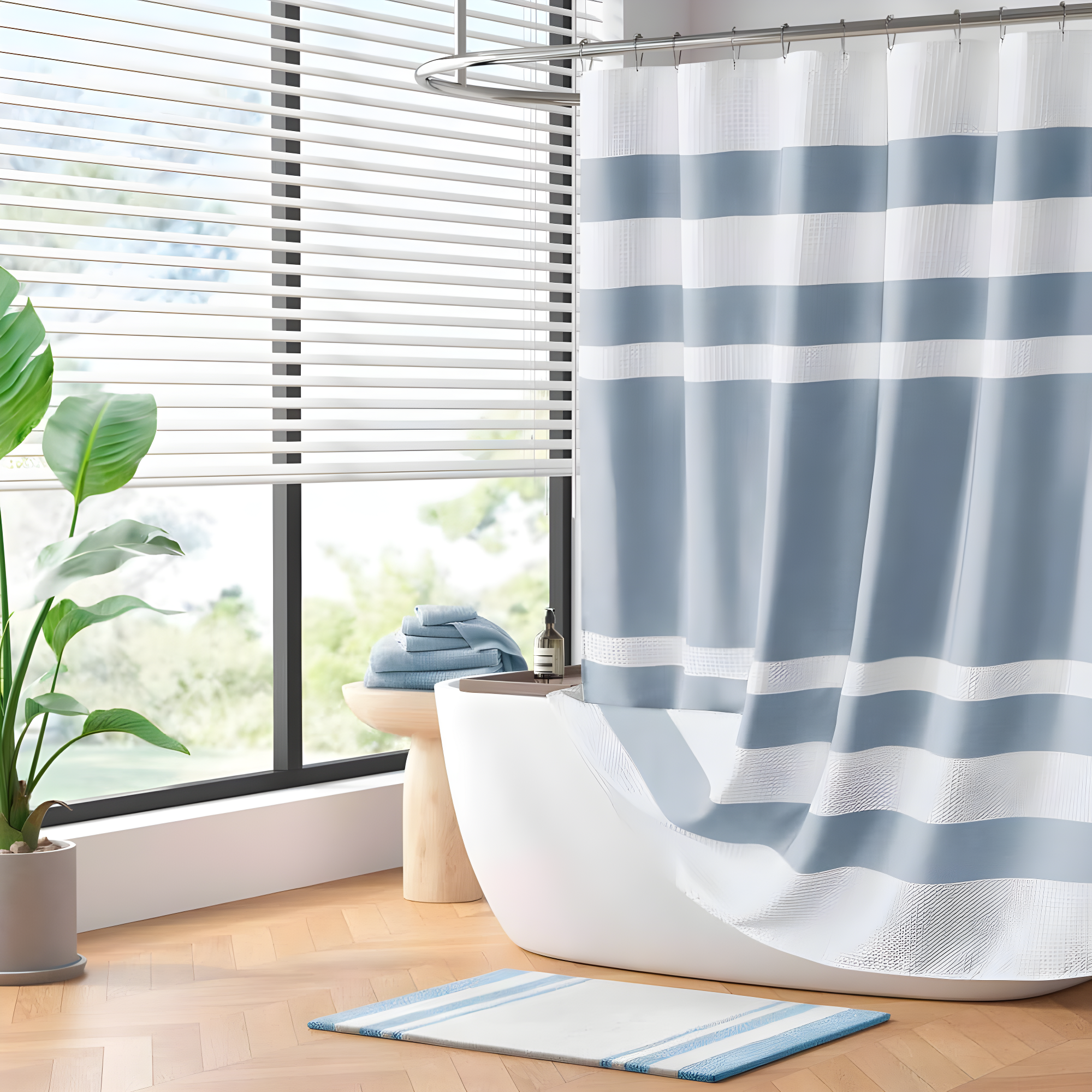 Striped Single Shower Curtain