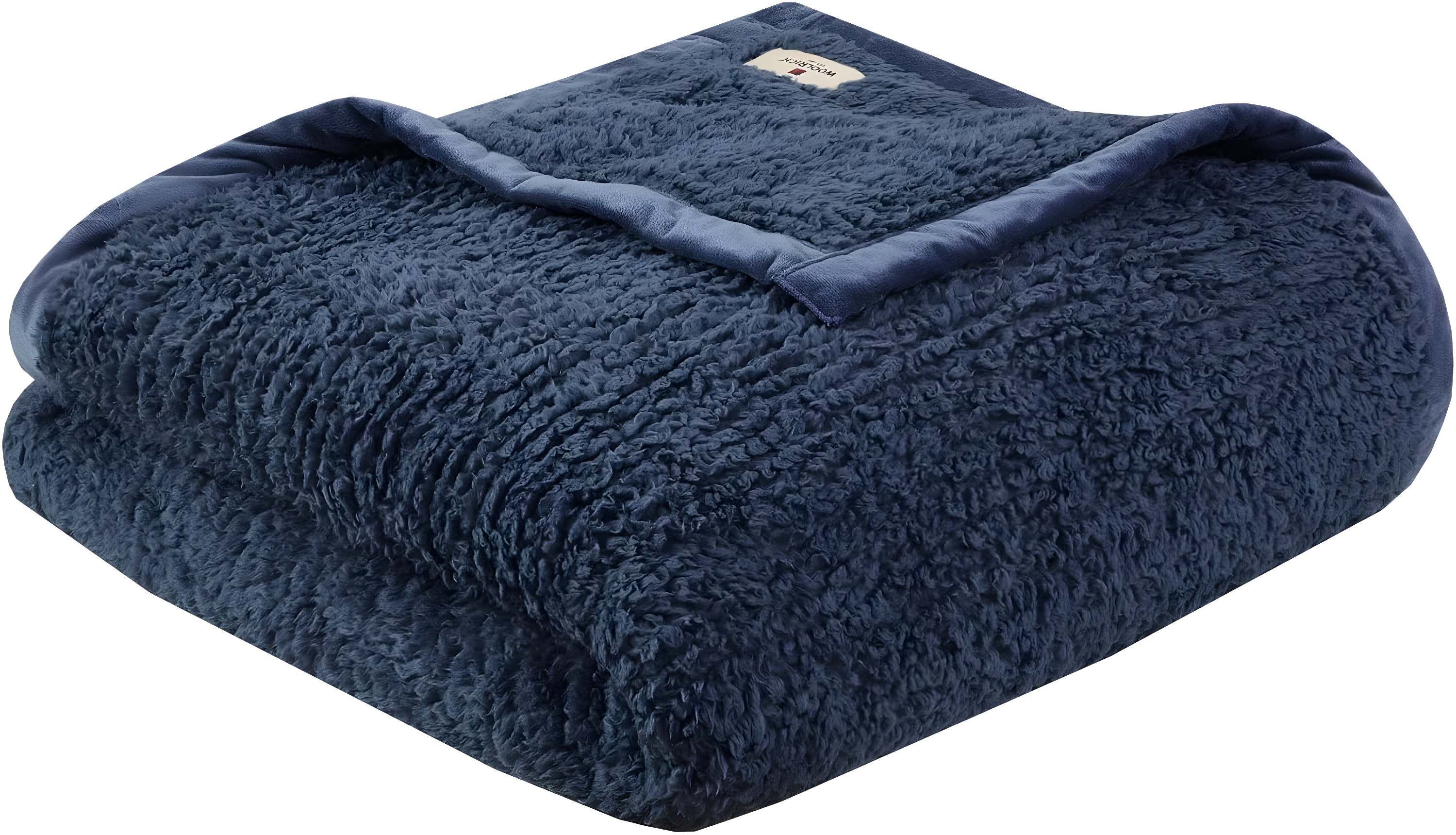 Full/Queen Burlington Berber Bed Blanket Navy: Woolrich, Transitional Style, Machine Washable, Velvet Touch