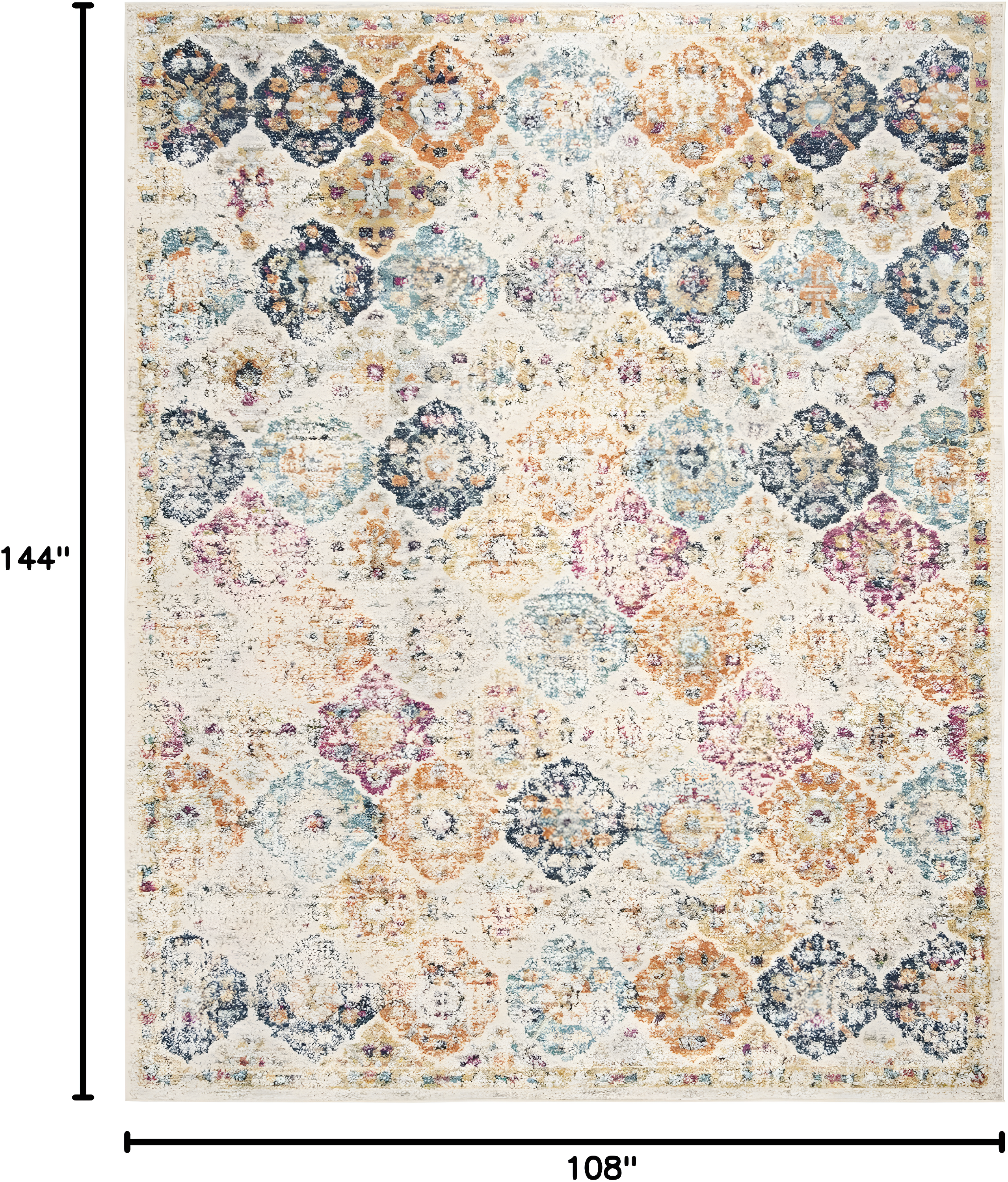 Madison MAD611 Power Loomed Indoor Area Rug - Cream/Multi - 9'x12' - Safavieh