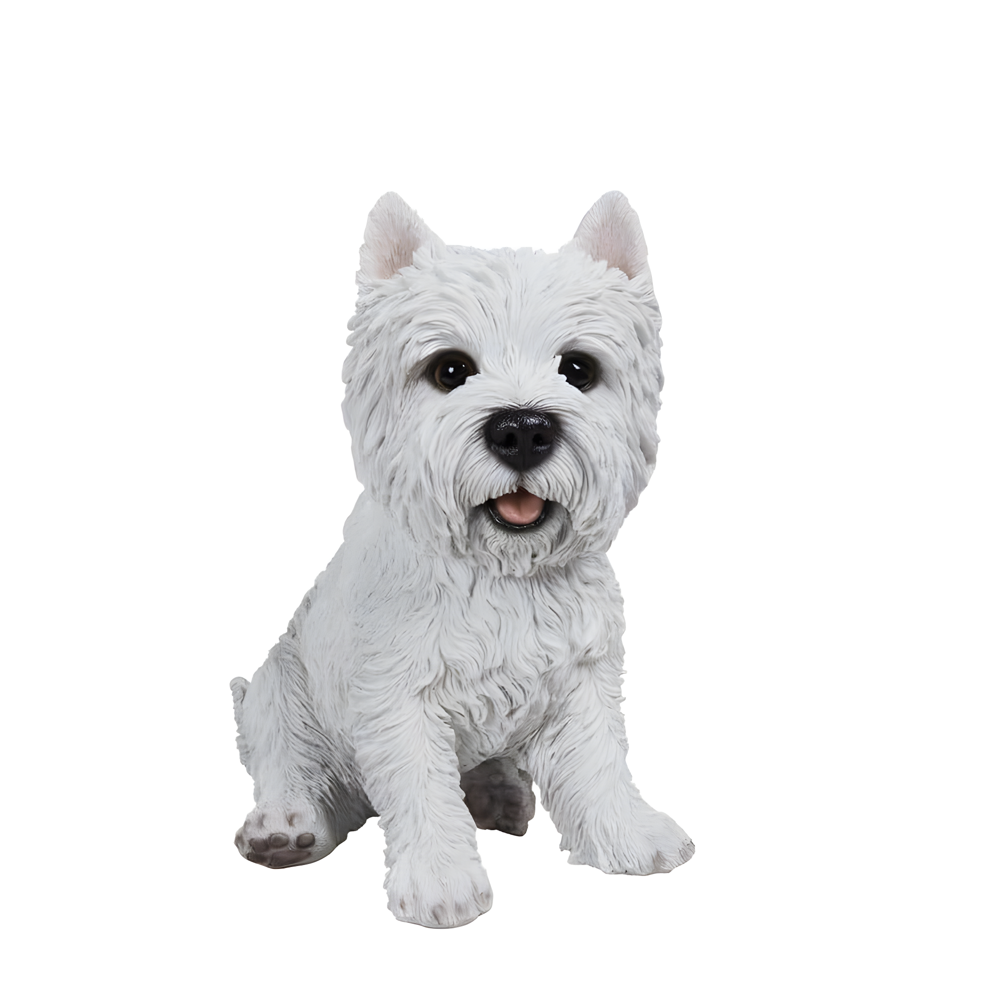 Hi-Line Gift Ltd. Sitting White Terrier Dog Statue