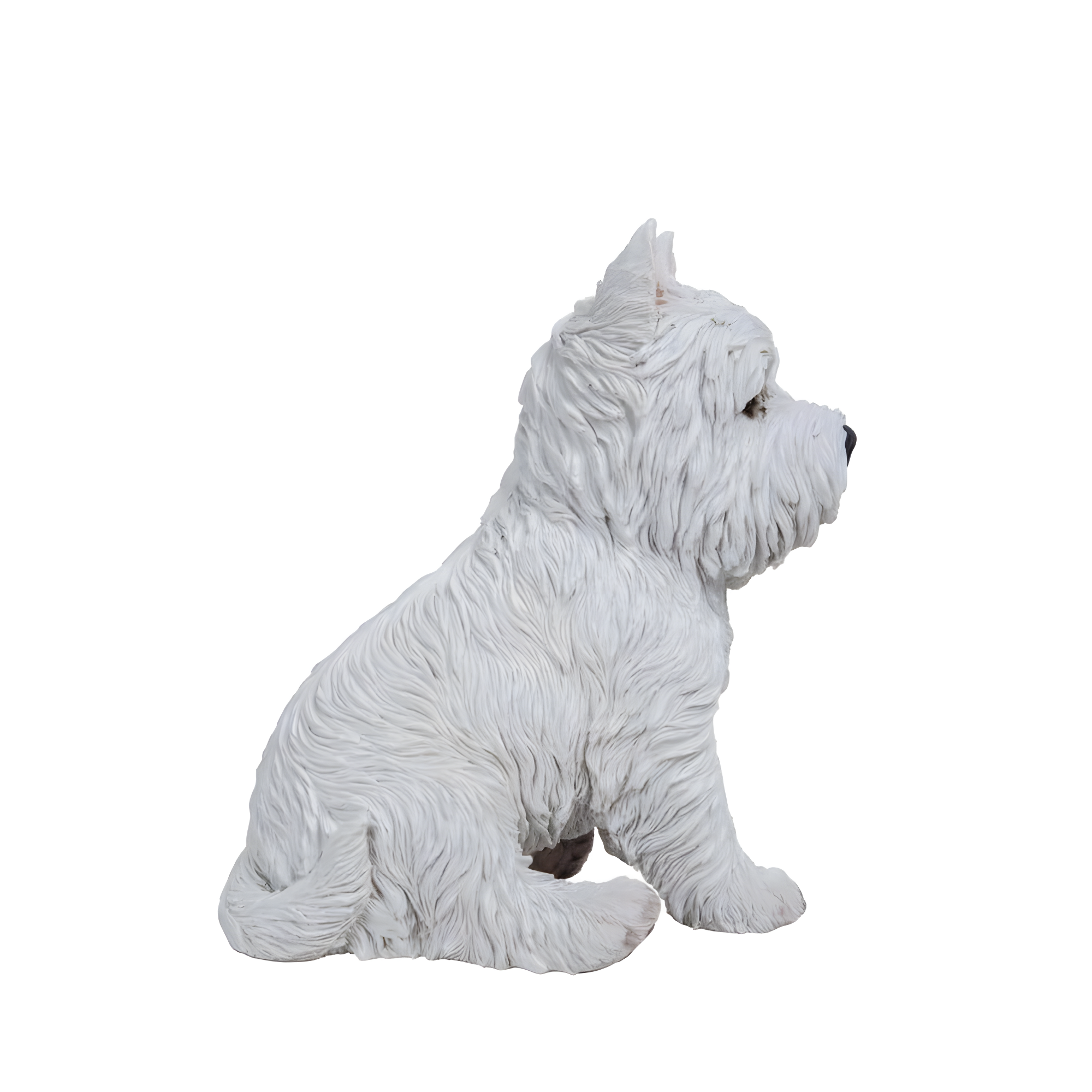 Hi-Line Gift Ltd. Sitting White Terrier Dog Statue