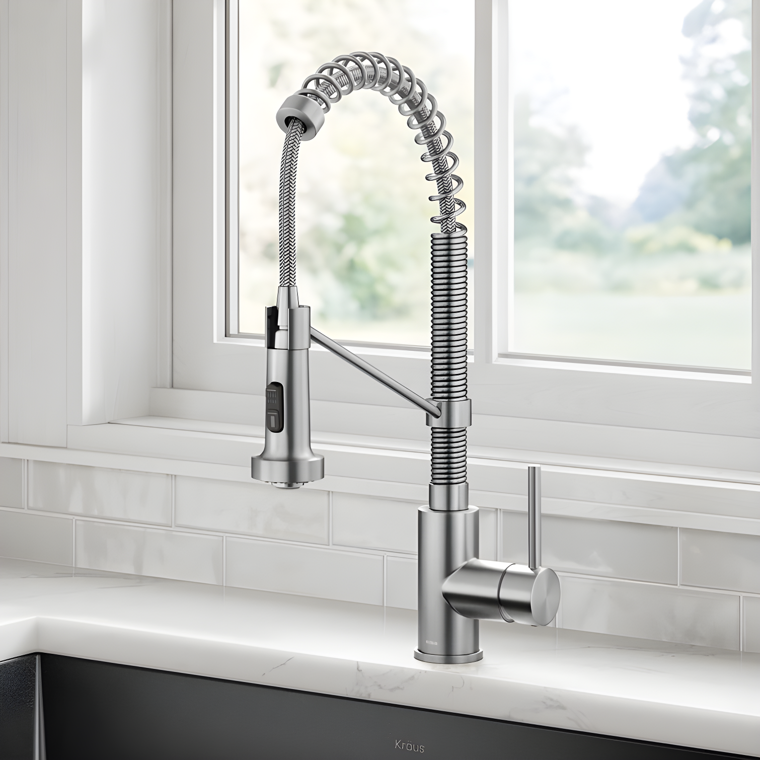 KRAUS Bolden Commercial Style 2-Function Single Handle Pull Down Kitchen Faucet