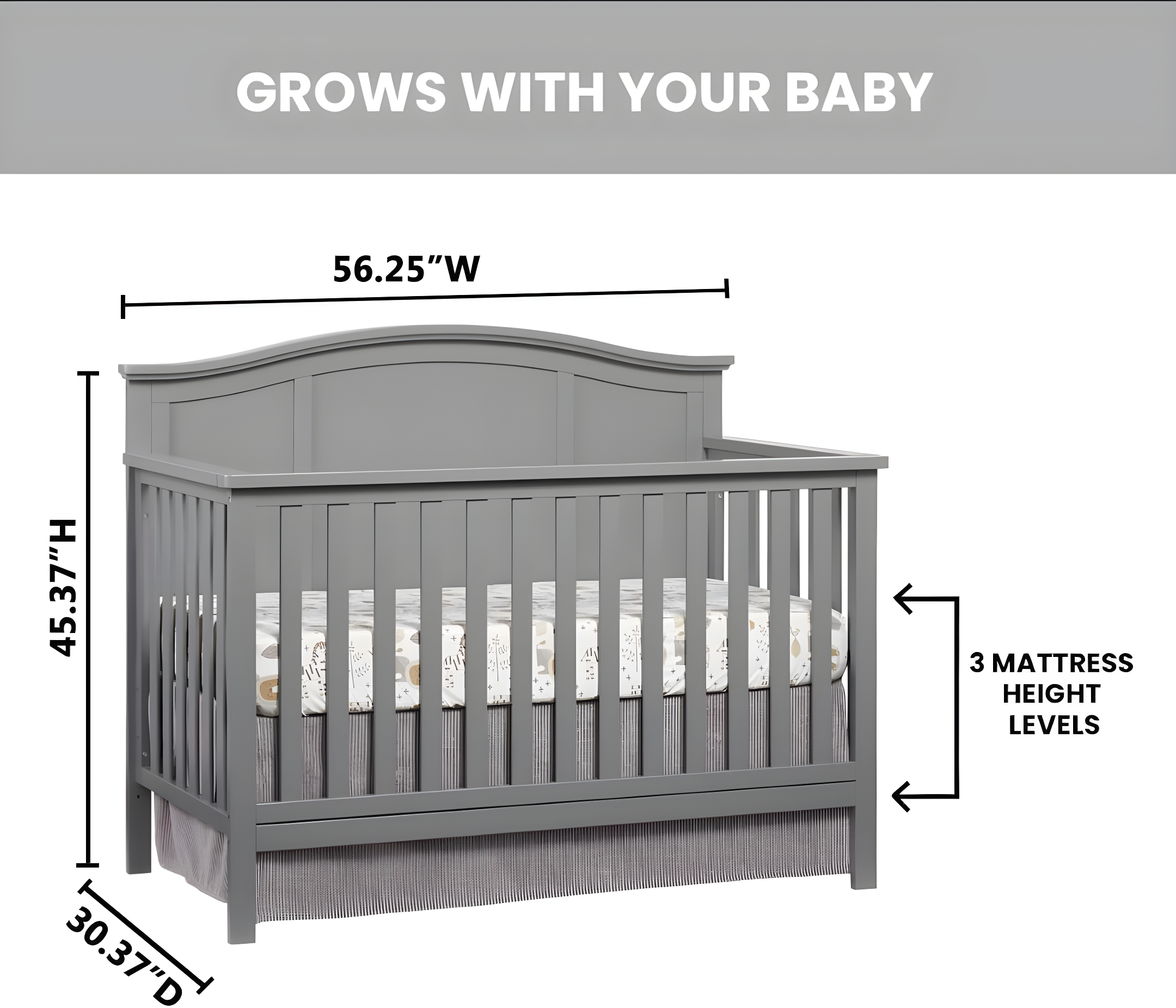 Emerson 4 In 1 Convertible Crib