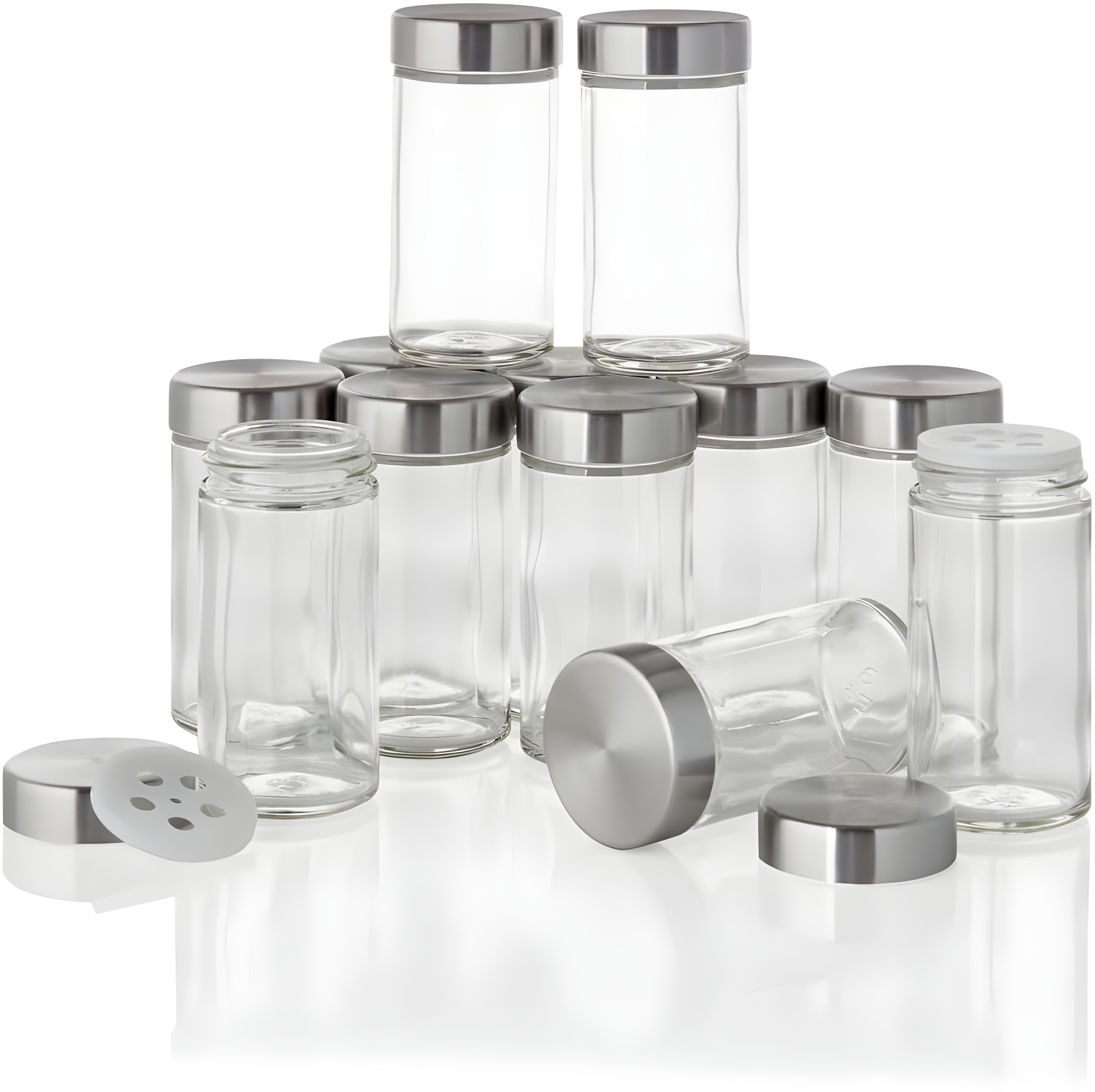 Kamenstein Kamenstein Empty Jars With Silver Cap, 3-Ounce (Set of 12)