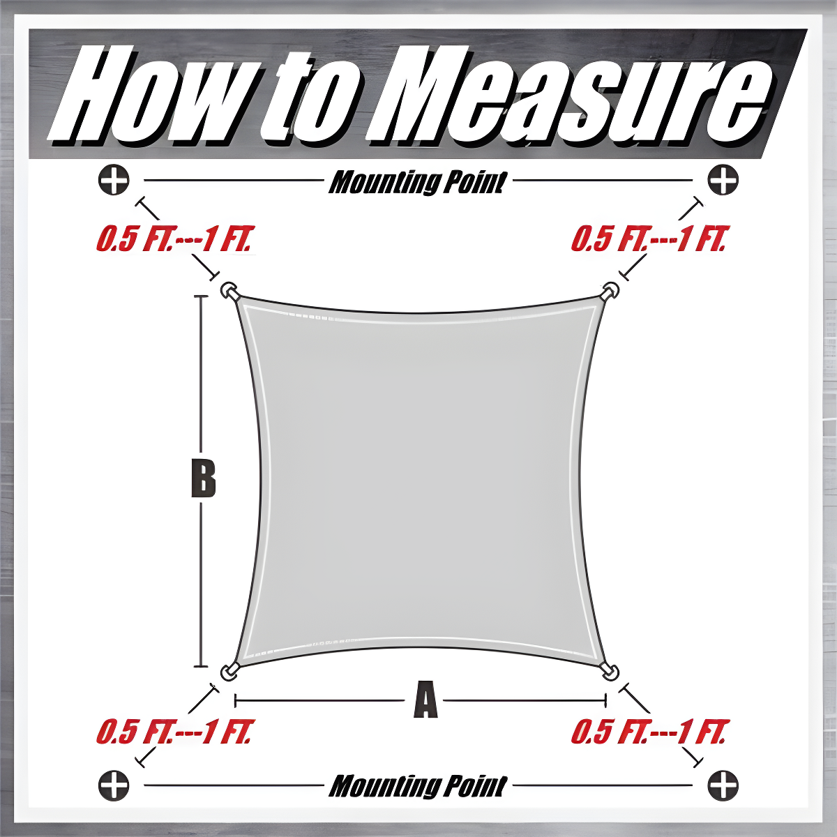 ColourTree Waterproof 9.5' x 9.5' Square Shade Sail