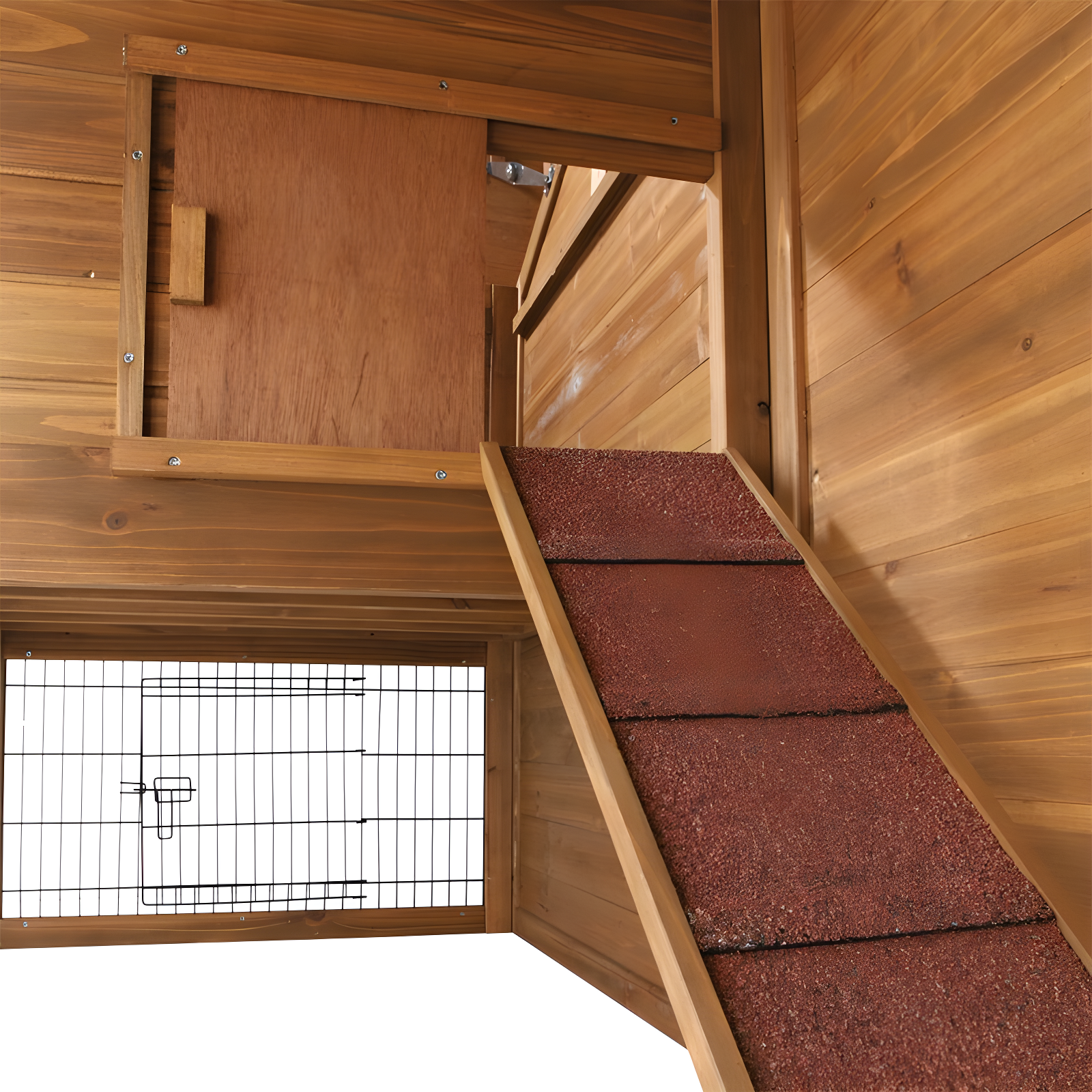 TRIXIE TRIXIE 2-Story Cabin Rabbit Hutch with Run, Ramp, Attic Storage, for Rabbits or Guinea Pigs