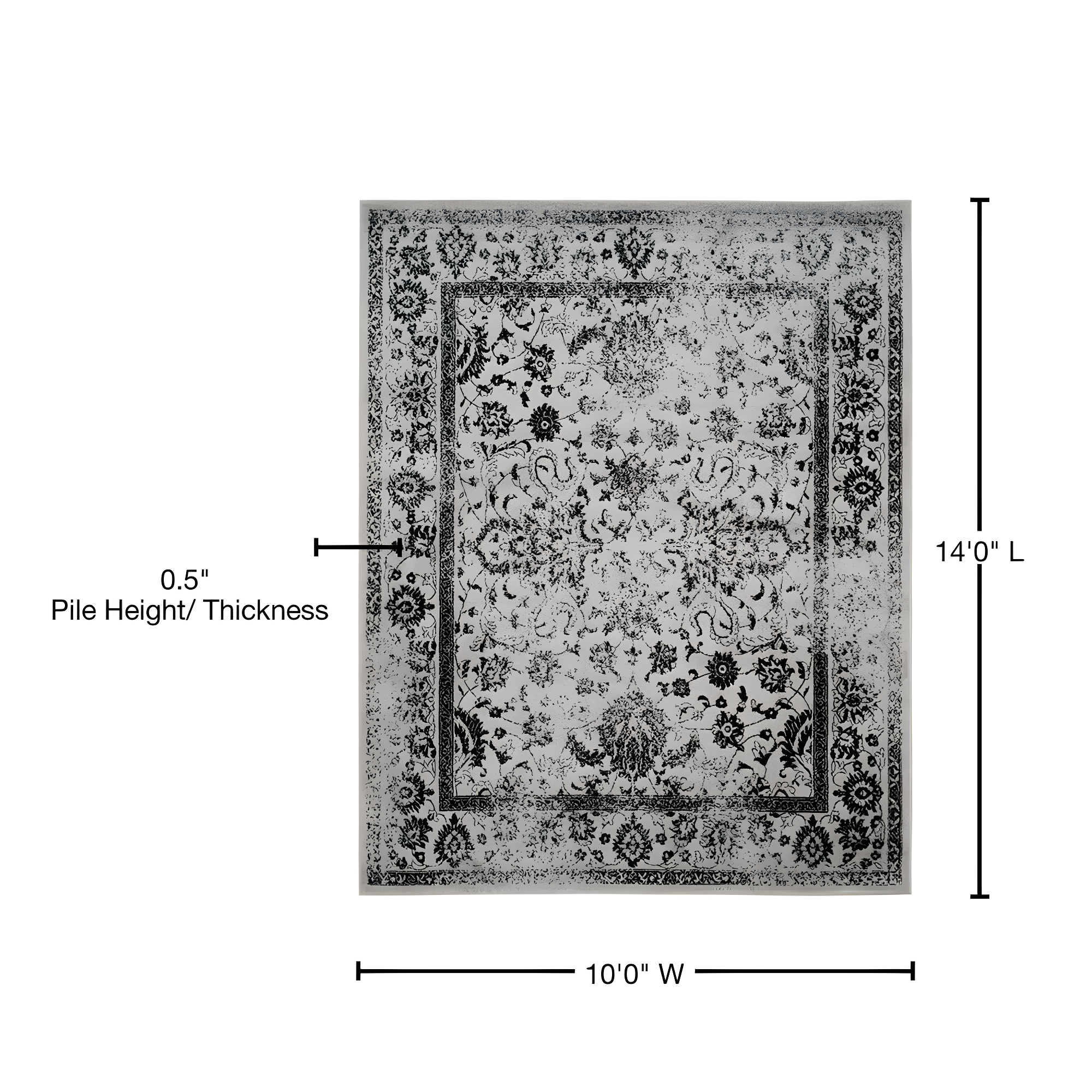 Adirondack ADR109 Machine Made Indoor Area Rug - Grey/Black - 10'x14' - Safavieh