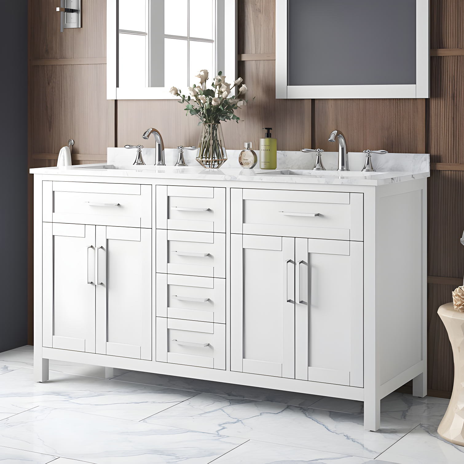 OVE Decors Tahoe 60" Double Bathroom Vanity